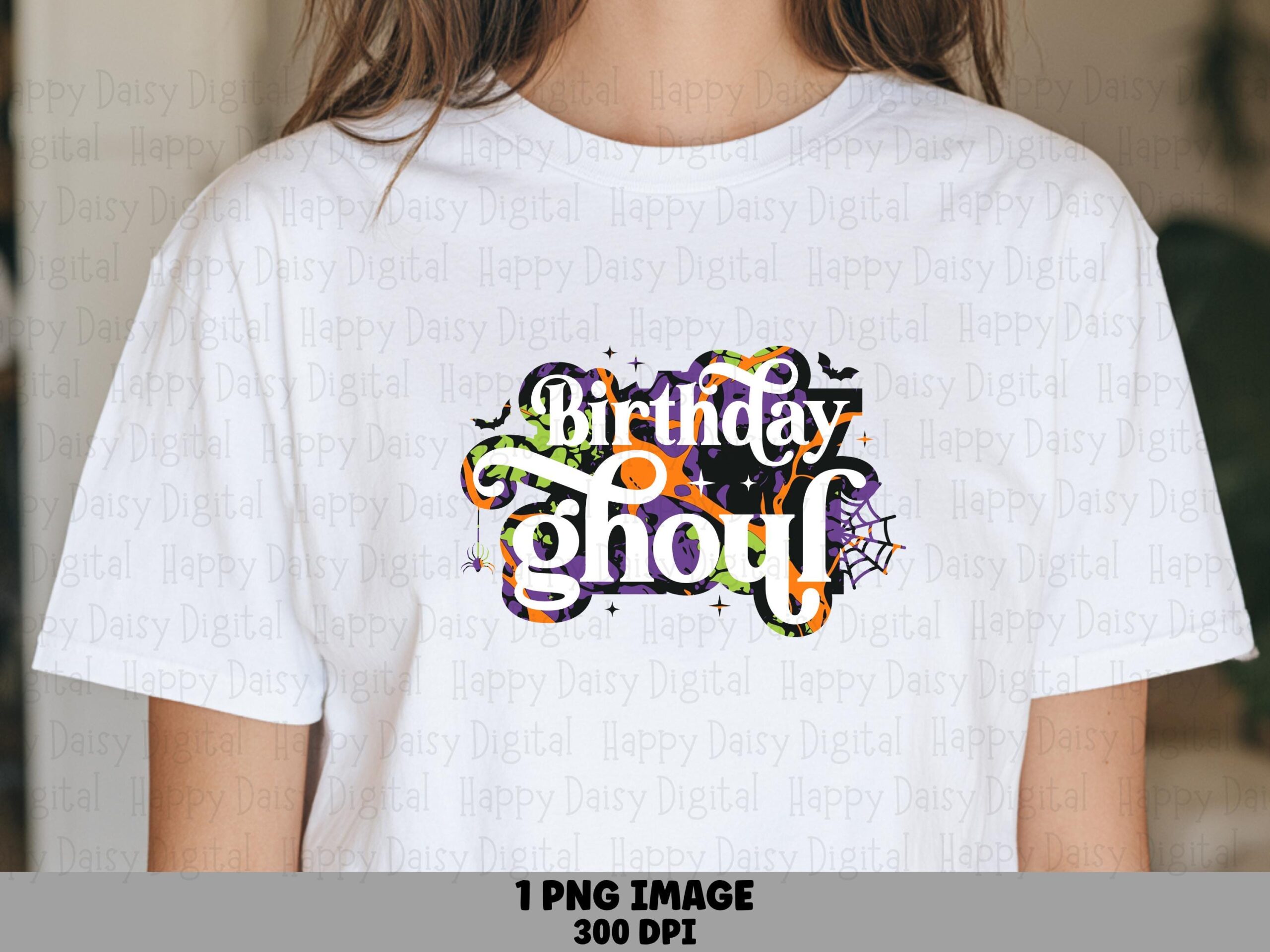 Birthday Ghoul PNG Birthday Ghoul Design Colorful Bubble Text Sublimation Design Commercial Use POD