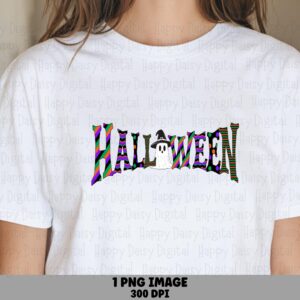 Halloween PNG Halloween Bold Text Colorful Stacked Text Sublimation Design Commercial Use POD