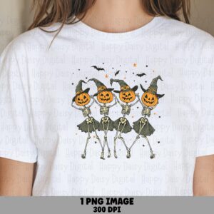 Trick Or Treat Dancers PNG Dancing Halloween Characters Trick Or Treat Design Sublimation Design Commercial Use POD