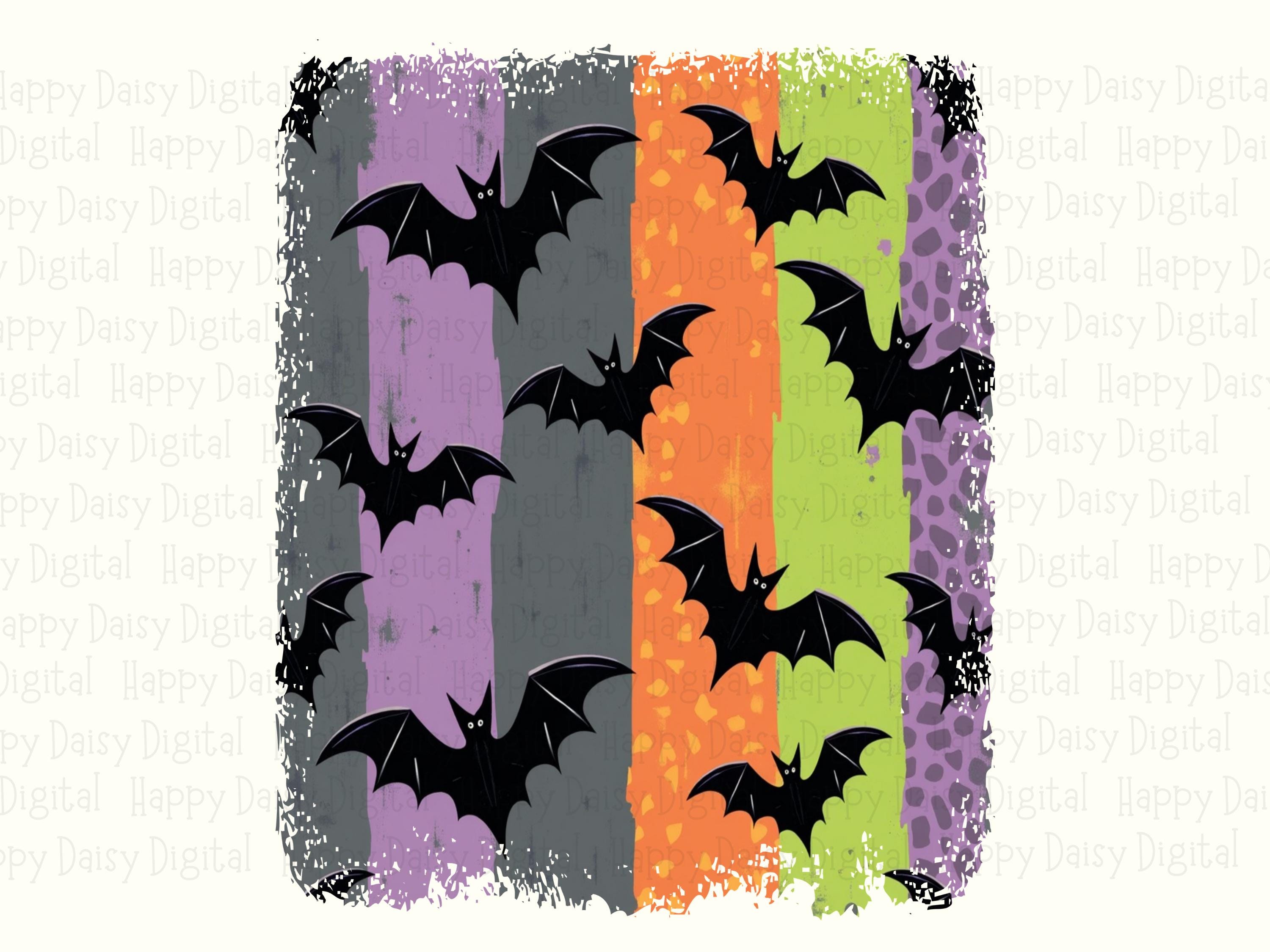 Bat Stripe Pattern PNG Bat Stripe Pattern Halloween Background Design Sublimation Design Commercial Use POD - Image 2