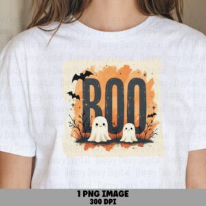 Boo PNG Boo Striped Design Bold Text Design Sublimation Design Commercial Use POD
