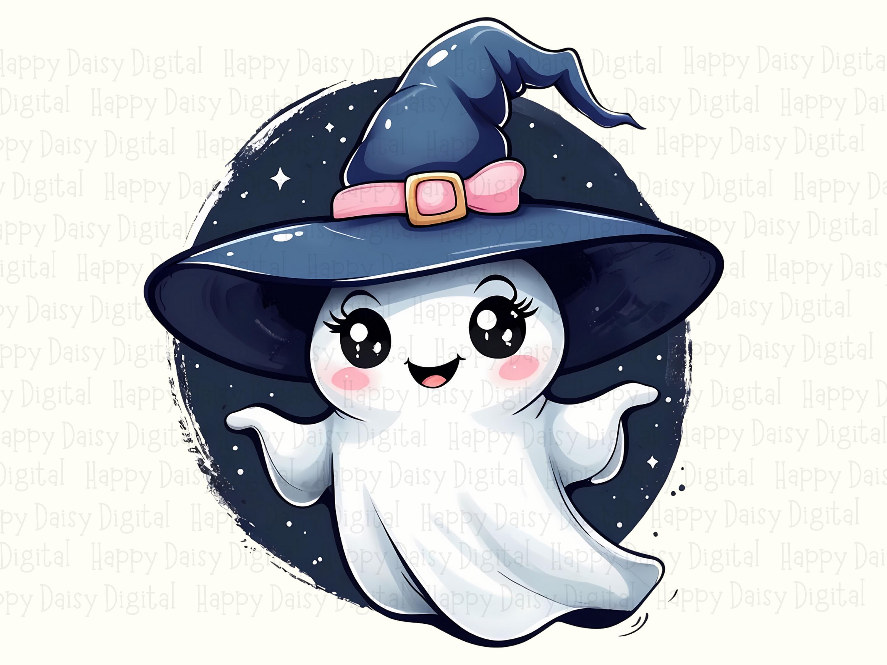 Gost Witch PNG Witch Ghost Cute Character Illustration Sublimation Design Commercial Use POD - Image 2