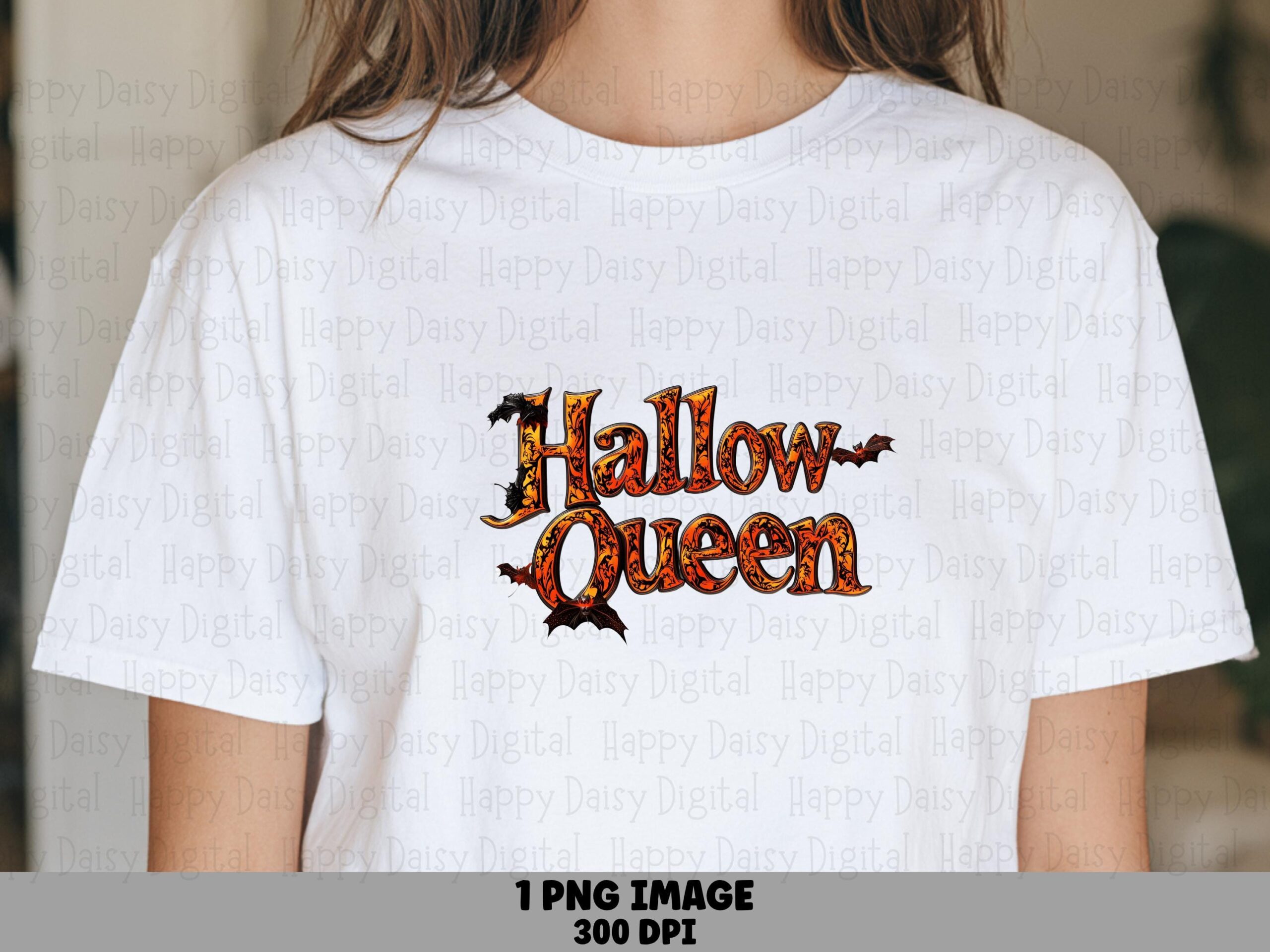 Hallow-Queen PNG Hallow-Queen Design Script Text Sublimation Design Commercial Use POD