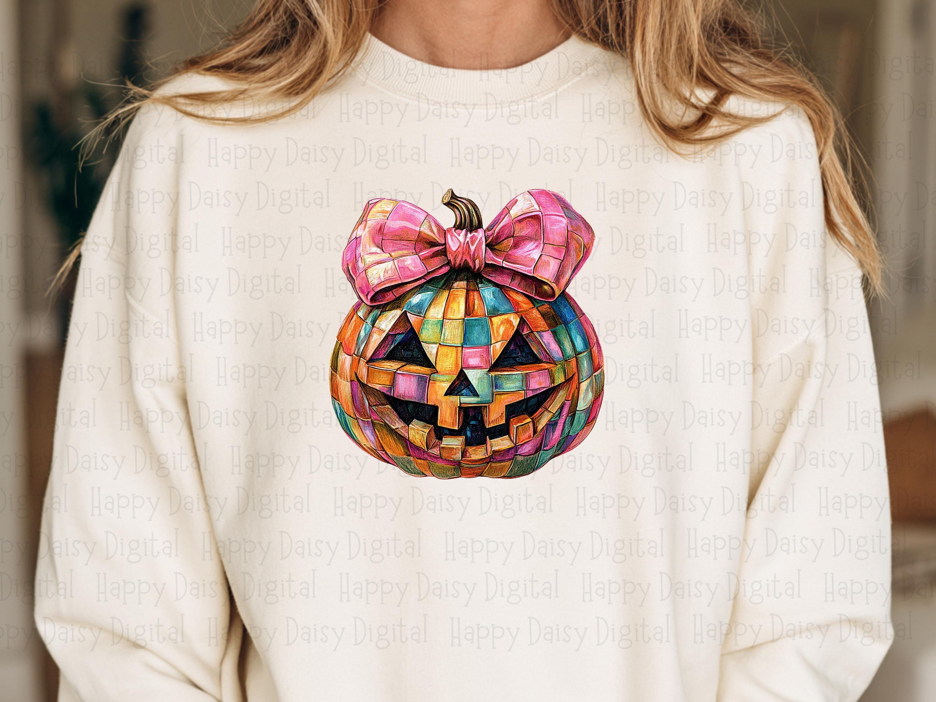 Rainbow Pumpkin PNG Rainbow Pumpkin Design Patchwork Pattern Sublimation Design Commercial Use POD - Image 2