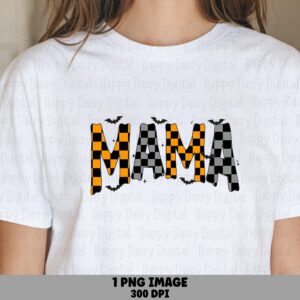 Mama PNG Mama Design Checkered Pattern Text Sublimation Design Commercial Use POD