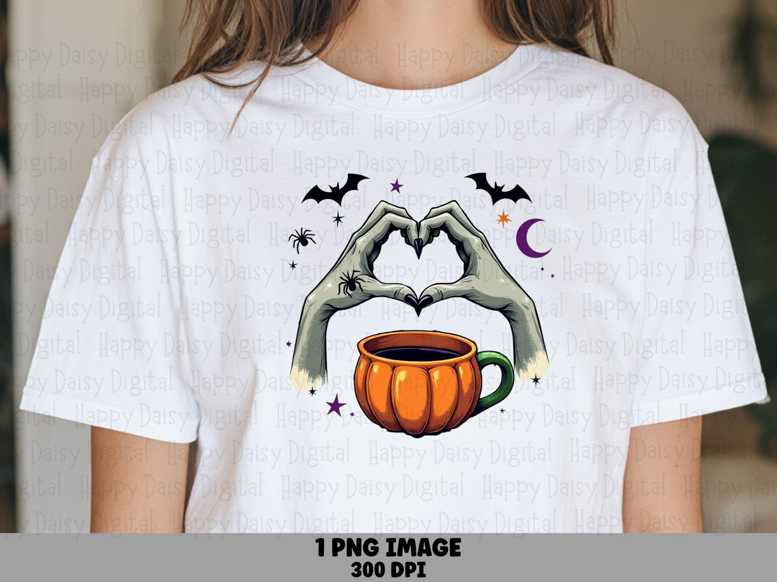Skeleton Hands Heart PNG Skeleton Hands Heart Pumpkin Accent Design Sublimation Design Commercial Use POD