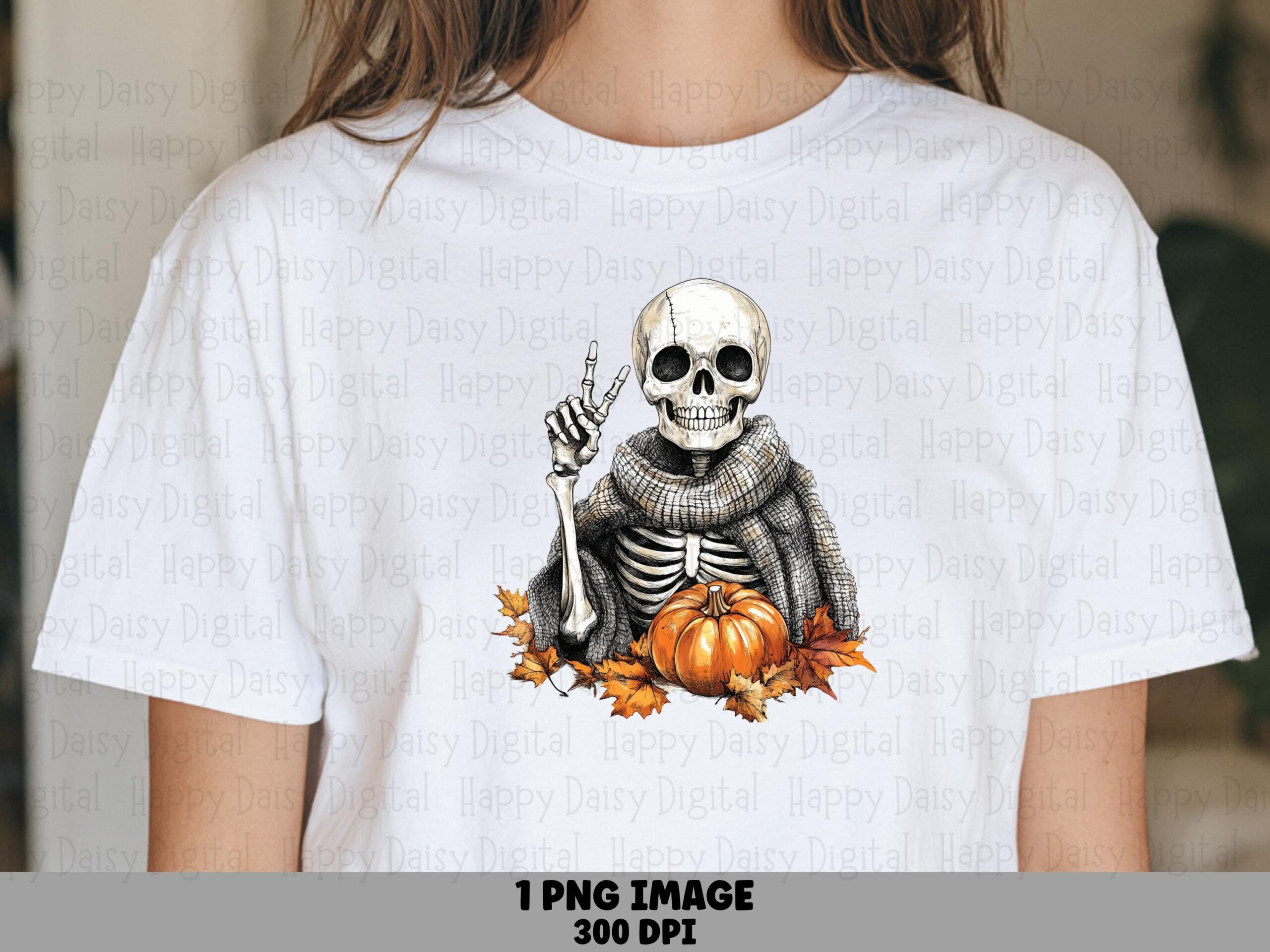 Skeleton Peace Sign PNG Skeleton Peace Sign Pumpkin Accent Design Sublimation Design Commercial Use POD