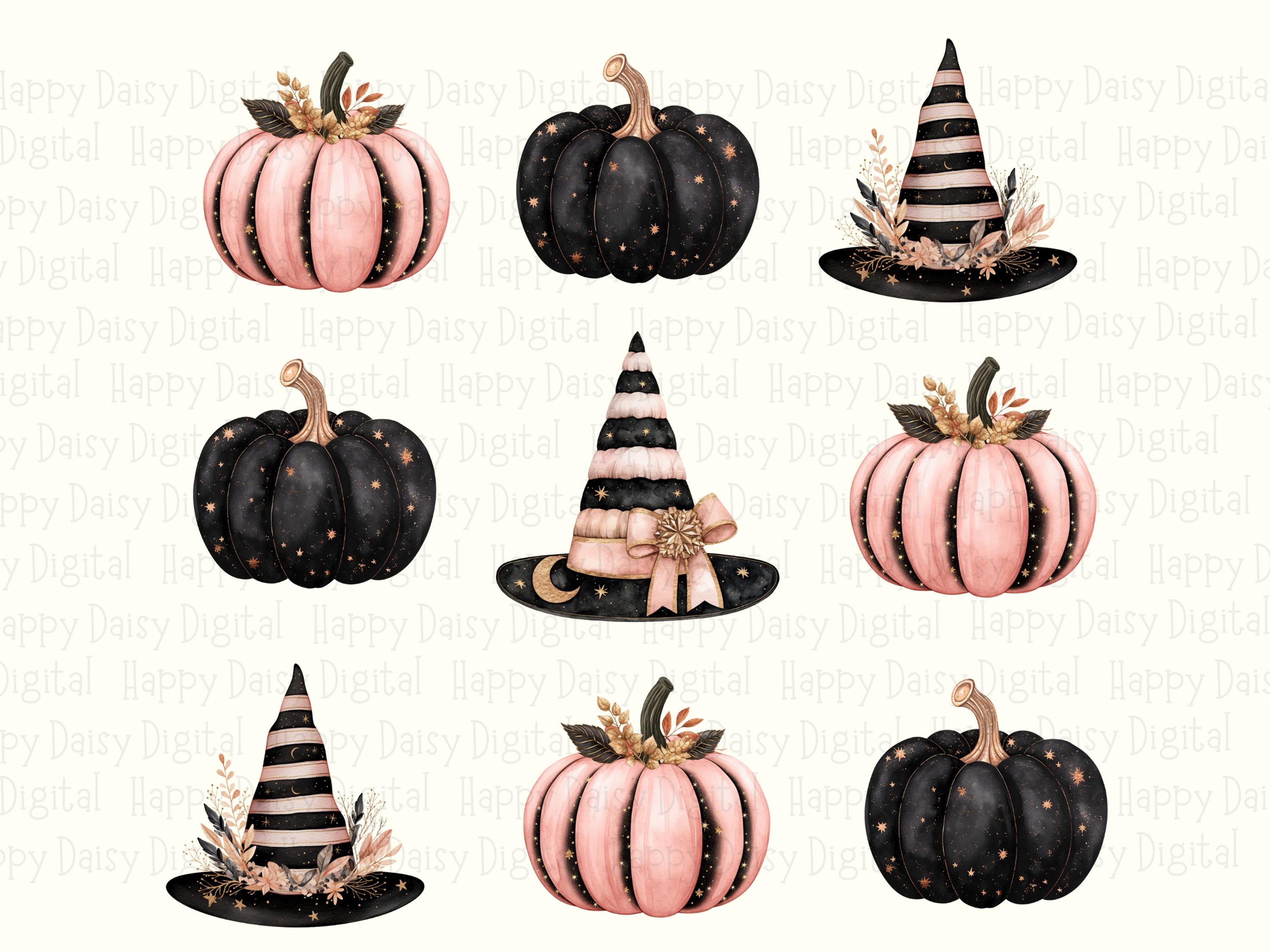 Pumpkin Witch Hat Grid PNG Pumpkin Witch Hat Grid Pattern Design Sublimation Design Commercial Use POD - Image 2