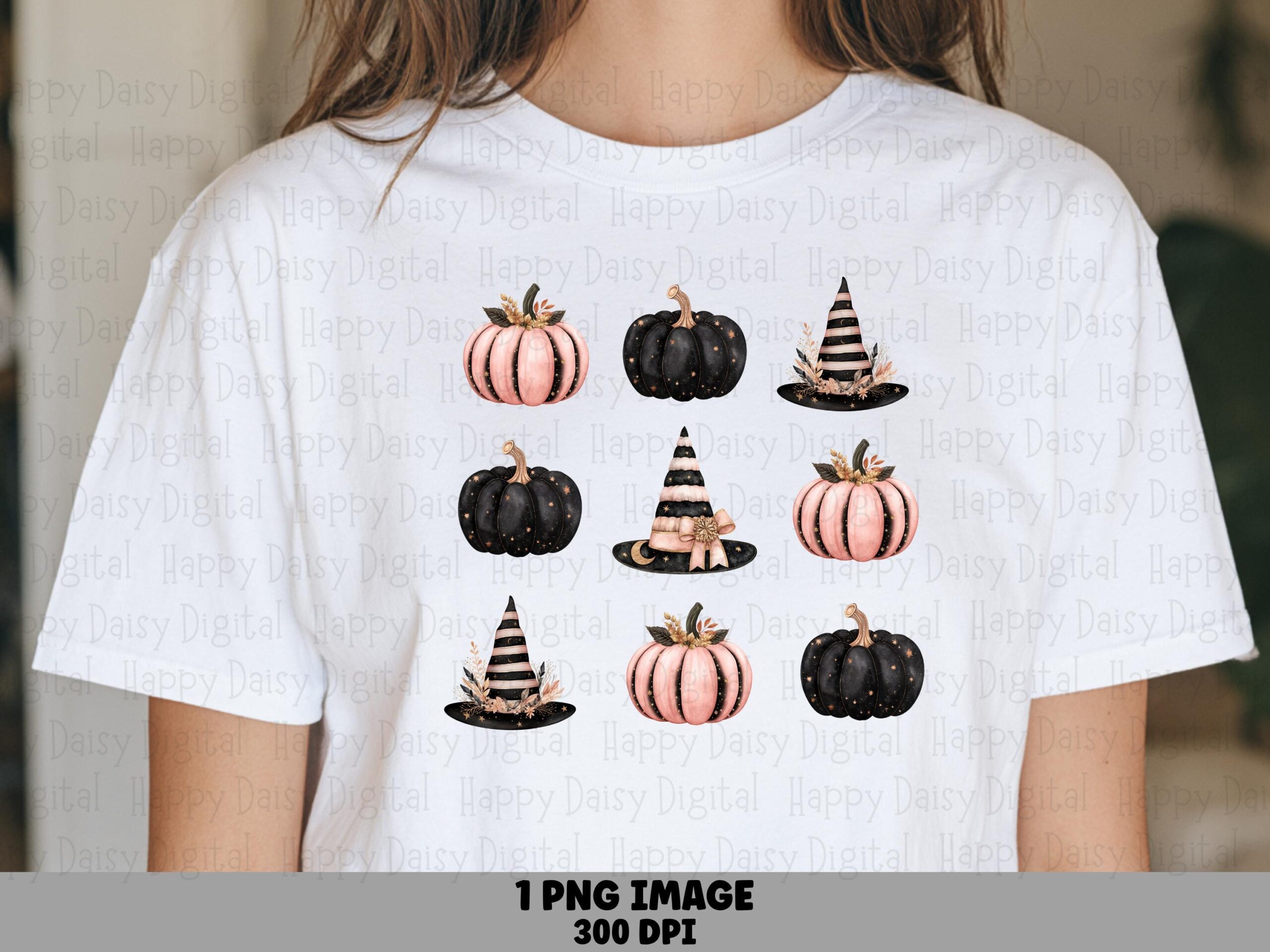 Pumpkin Witch Hat Grid PNG Pumpkin Witch Hat Grid Pattern Design Sublimation Design Commercial Use POD