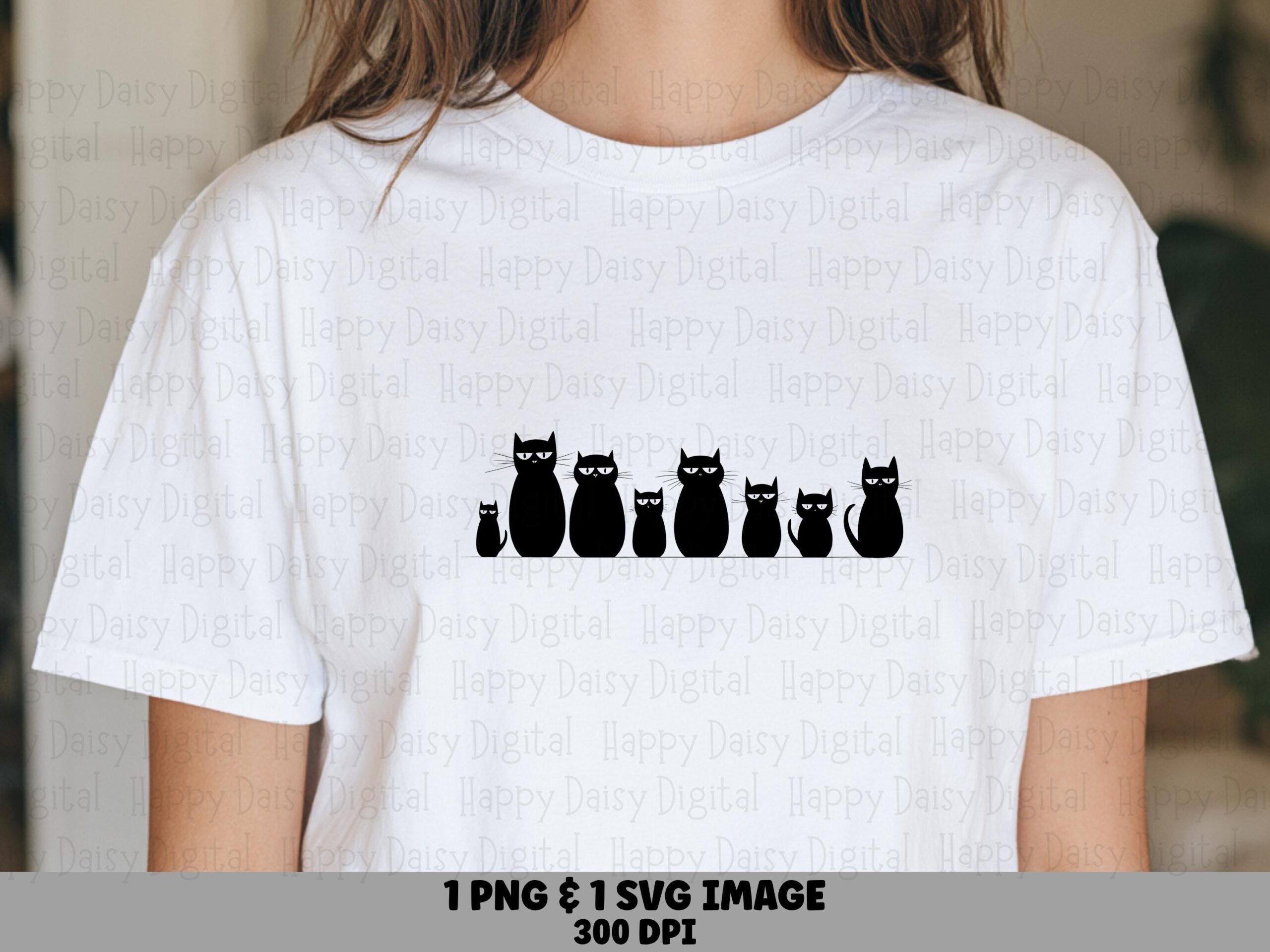 Black Cat Silhouettes SVG PNG Black Cat Silhouette Row Cat Icon Design Cricut Silhouette Canva Commercial Use POD