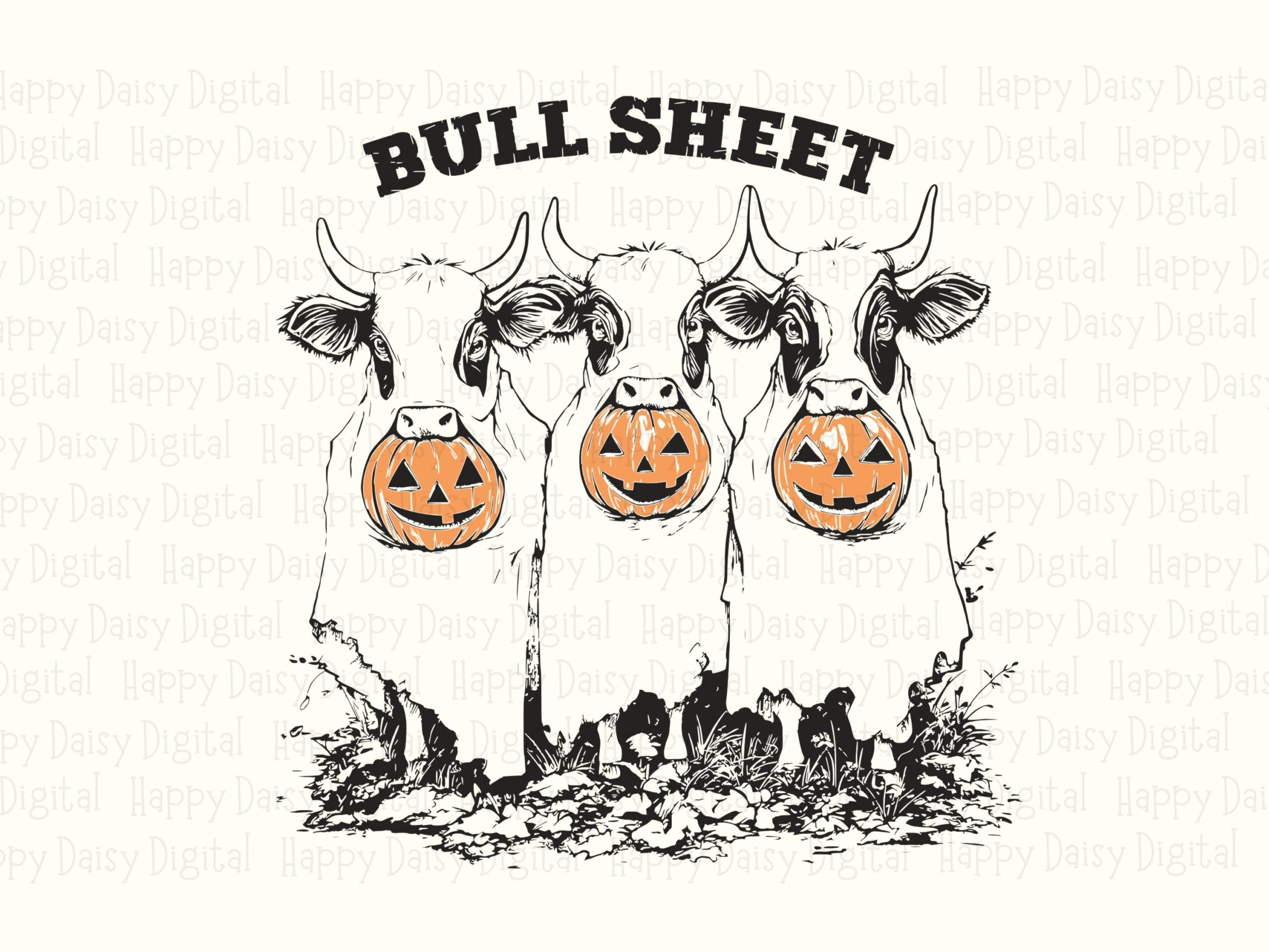 Bull Sheet SVG PNG Bull Sheet Pun Cow Ghost Illustration Cricut Silhouette Canva Commercial Use POD - Image 2