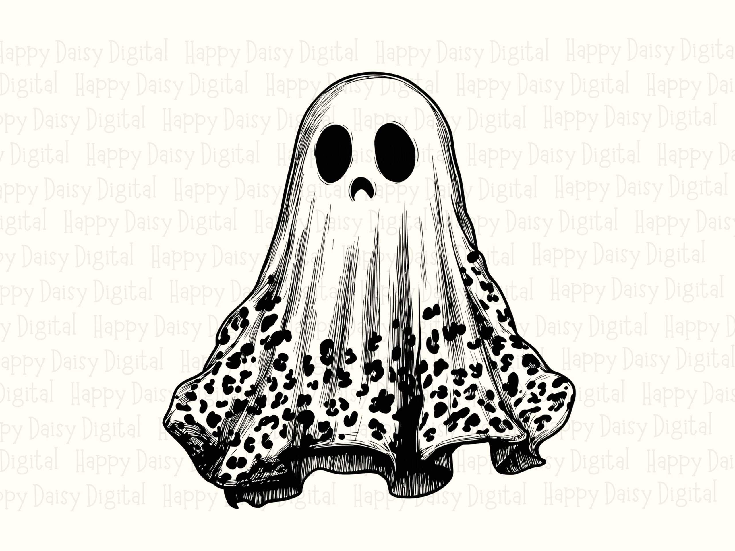 Leopard Print Ghost SVG PNG Leopard Print Ghost Animal Print Design Cricut Silhouette Canva Commercial Use POD - Image 2