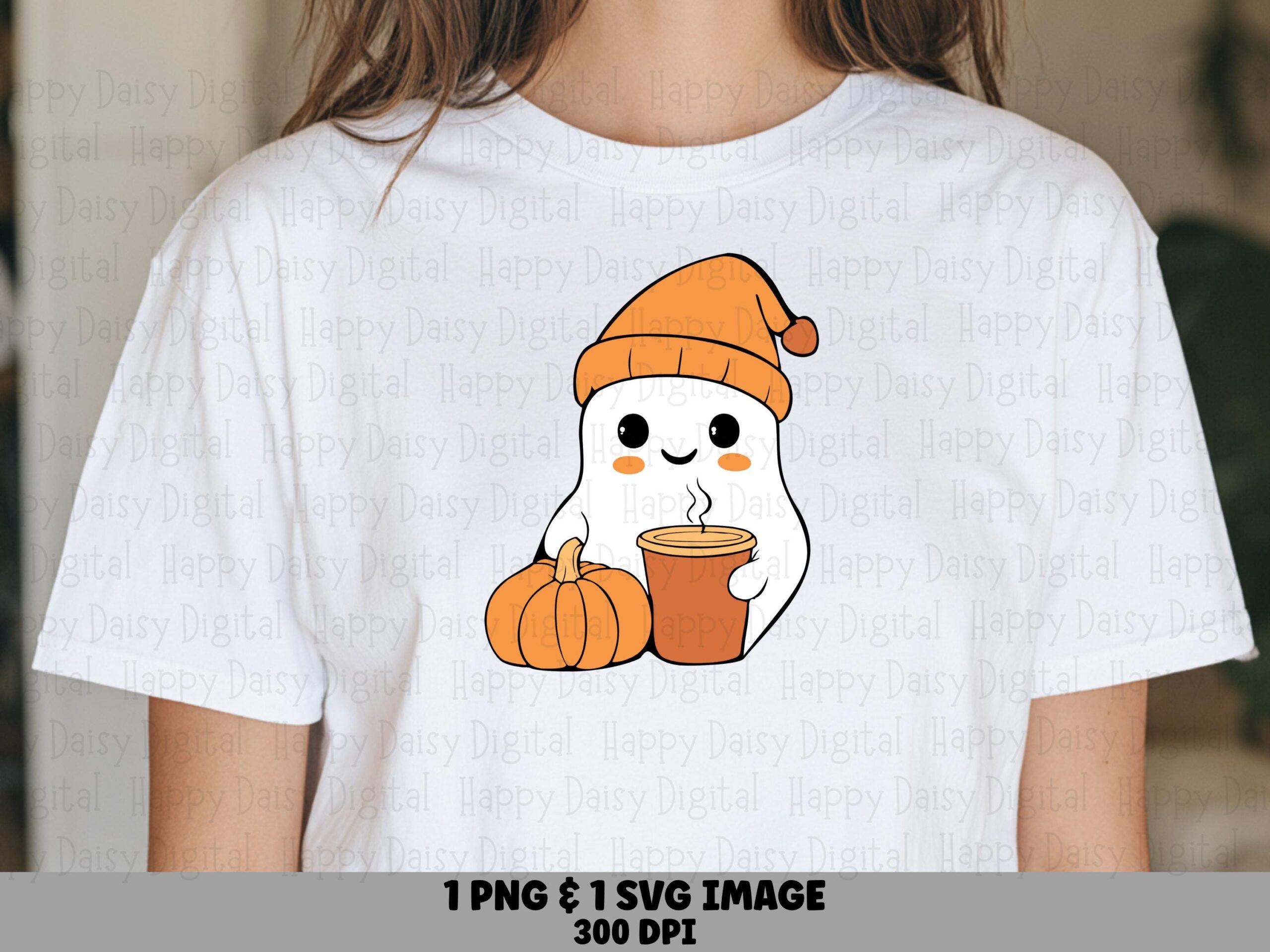 Ghost With Winter Hat SVG PNG Ghost Winter Hat Pumpkin Cozy Halloween Design Cricut Silhouette Canva Commercial Use POD