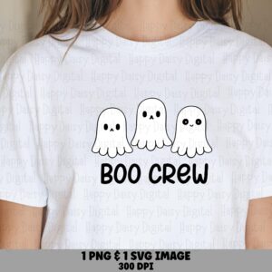 Boo Crew SVG PNG Boo Crew Design Ghost Accent Design Cricut Silhouette Canva Commercial Use POD
