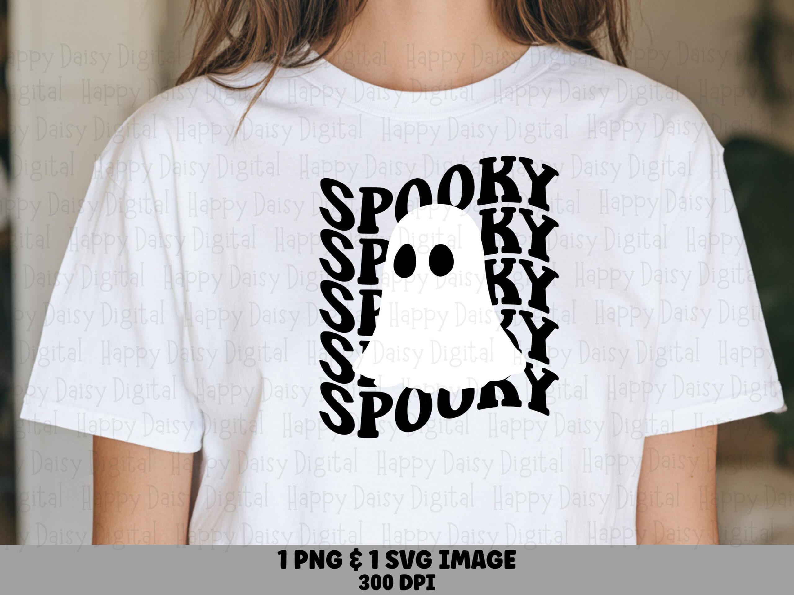 Spooky SVG PNG Spooky Stacked Design Repeated Text Pattern Cricut Silhouette Canva Commercial Use POD