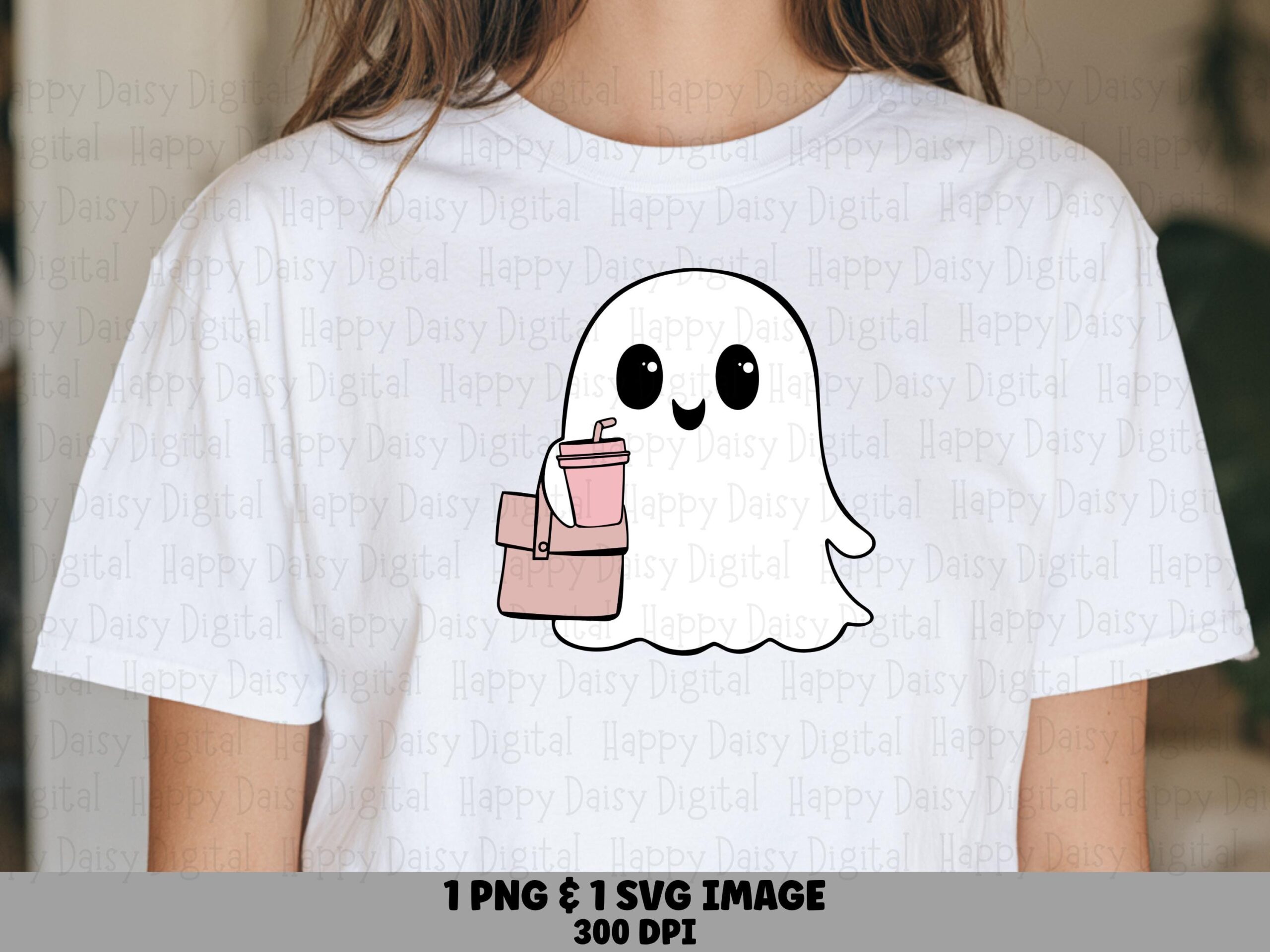 Ghost Holding Drink SVG PNG Ghost Drink Design Iced Drink Illustration Cricut Silhouette Canva Commercial Use POD