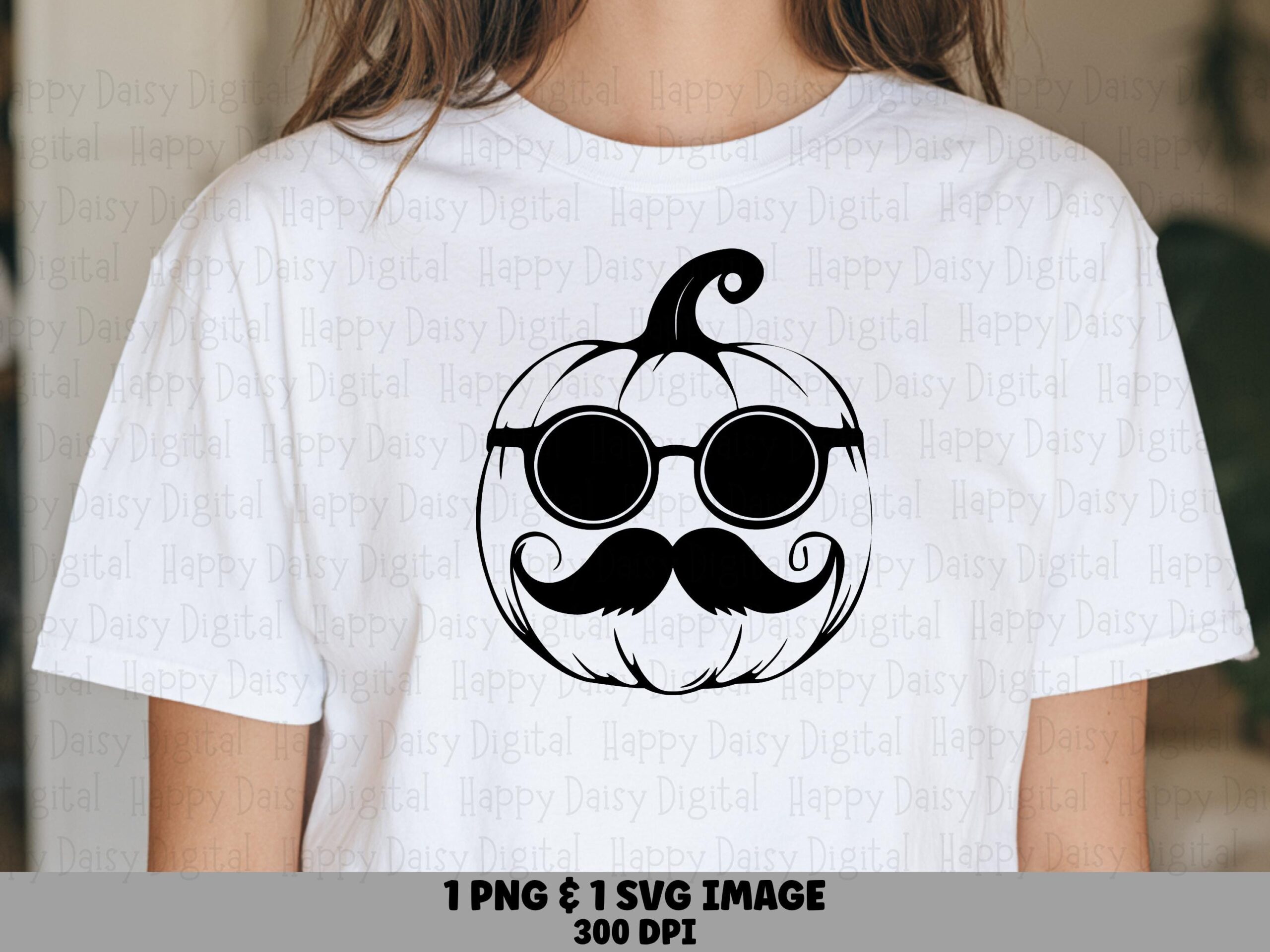 Jack-O-Lantern SVG PNG Jack-O-Lantern Design Sunglasses Mustache Pumpkin Cricut Silhouette Canva Commercial Use POD