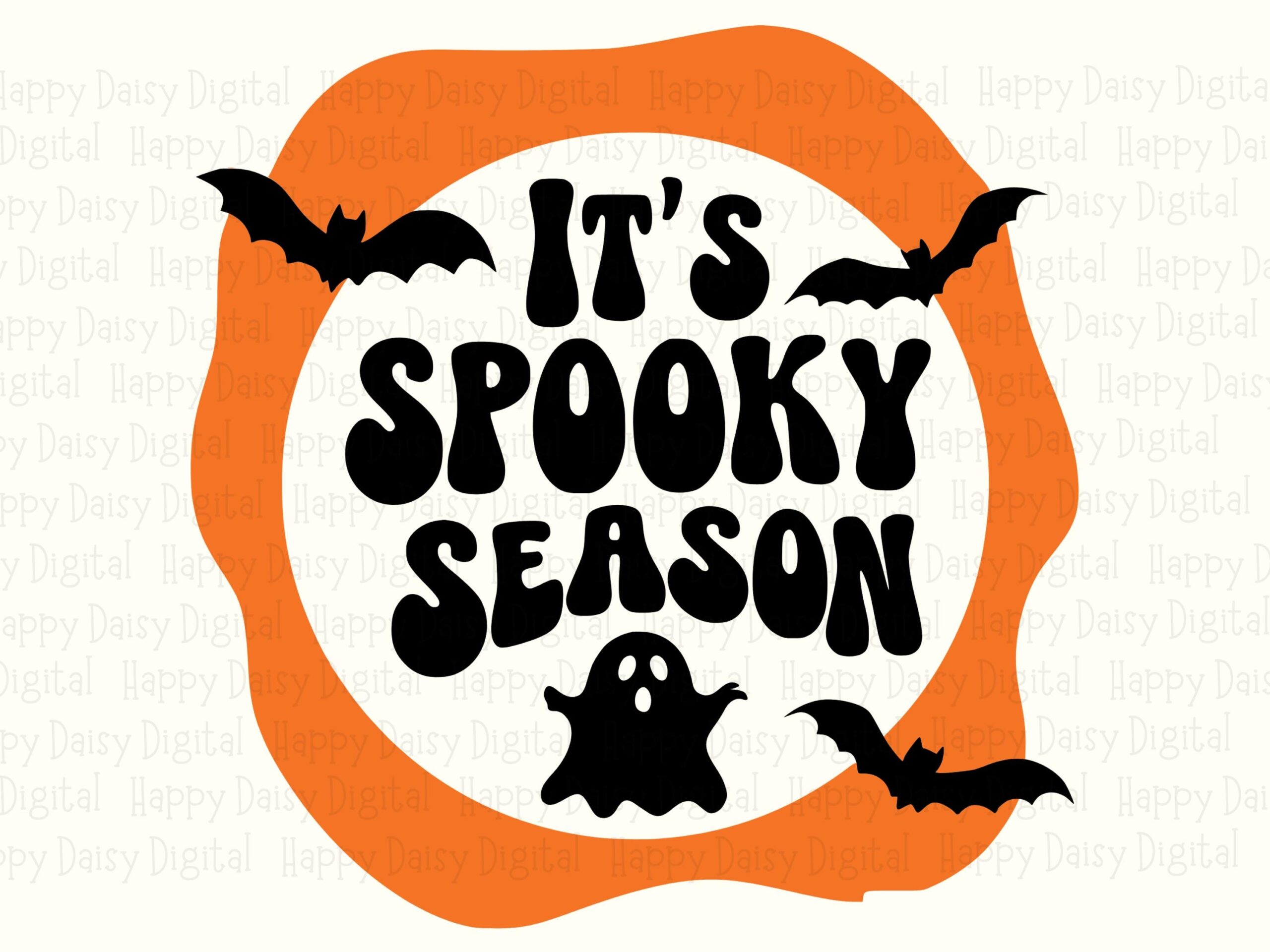 It's Spooky Season SVG PNG Spooky Season Badge Circle Badge Design Cricut Silhouette Canva Commercial Use POD - Image 2