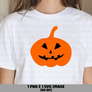 Jack-O-Lantern SVG PNG Jack-O-Lantern Simple Orange Pumpkin Design Cricut Silhouette Canva Commercial Use POD
