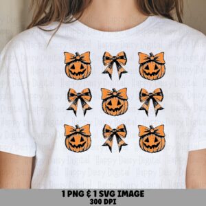 Bows And Pumpkin Icons SVG PNG Bow Pumpkin Icon Grid Bow Accent Icons Cricut Silhouette Canva Commercial Use POD