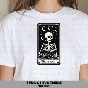 Til Death Do Us Part SVG PNG Tarot Card Skeleton Skeleton Illustration Cricut Silhouette Canva Commercial Use POD