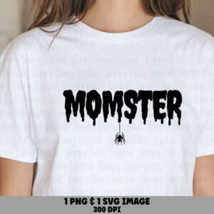 Momster SVG PNG Momster Design Dripping Text Style Cricut Silhouette Canva Commercial Use POD