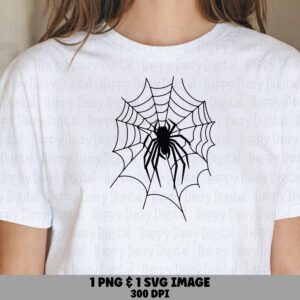 Spider Web SVG PNG Spider Web Simple Design Line Art Illustration Cricut Silhouette Canva Commercial Use POD