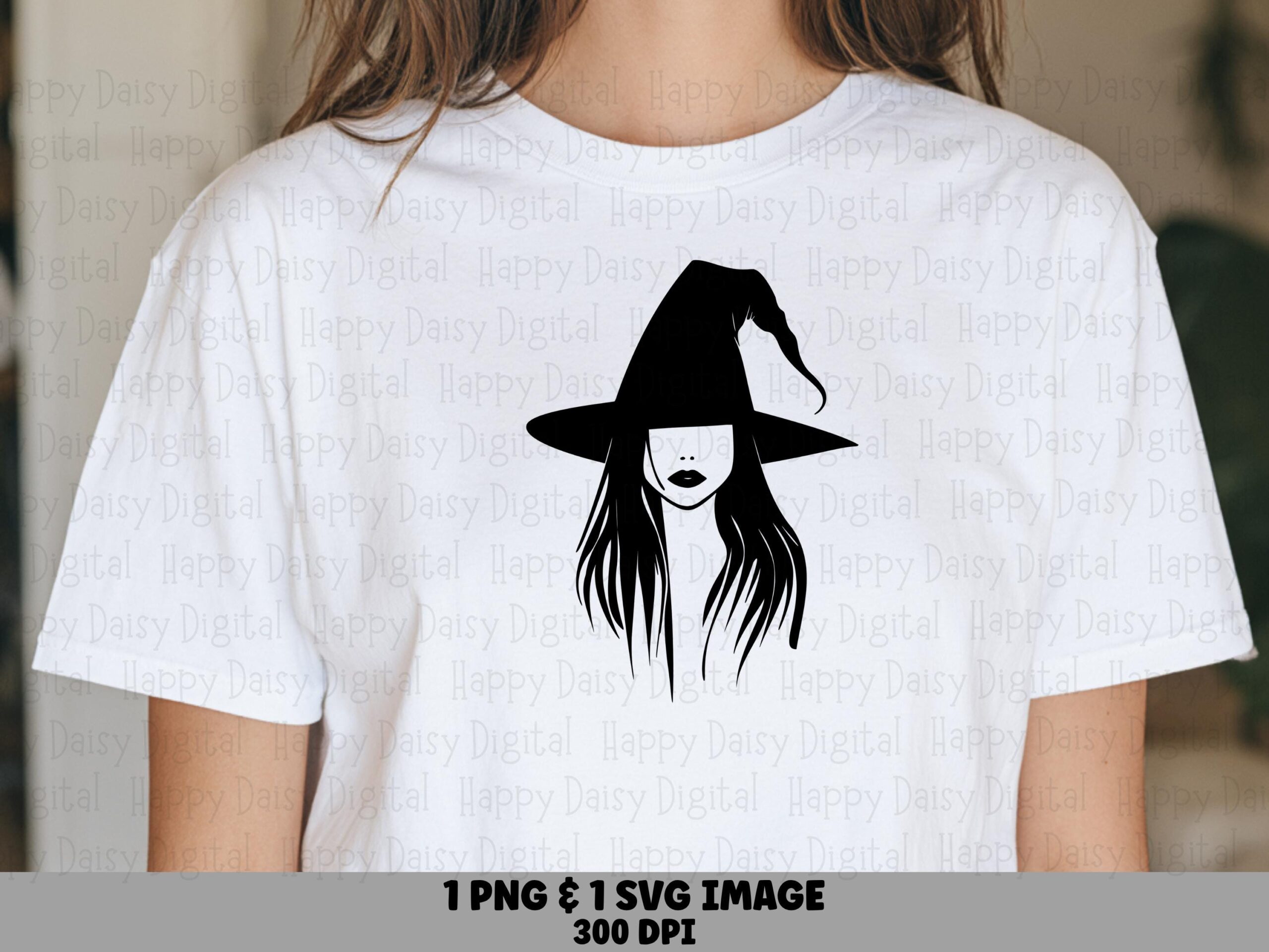 Witch Silhouette Portrait SVG PNG Witch Portrait Design Character Illustration Cricut Silhouette Canva Commercial Use POD