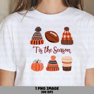 Tis The Season PNG Tis The Season Football Winter Icon Illustration Commercial Use POD