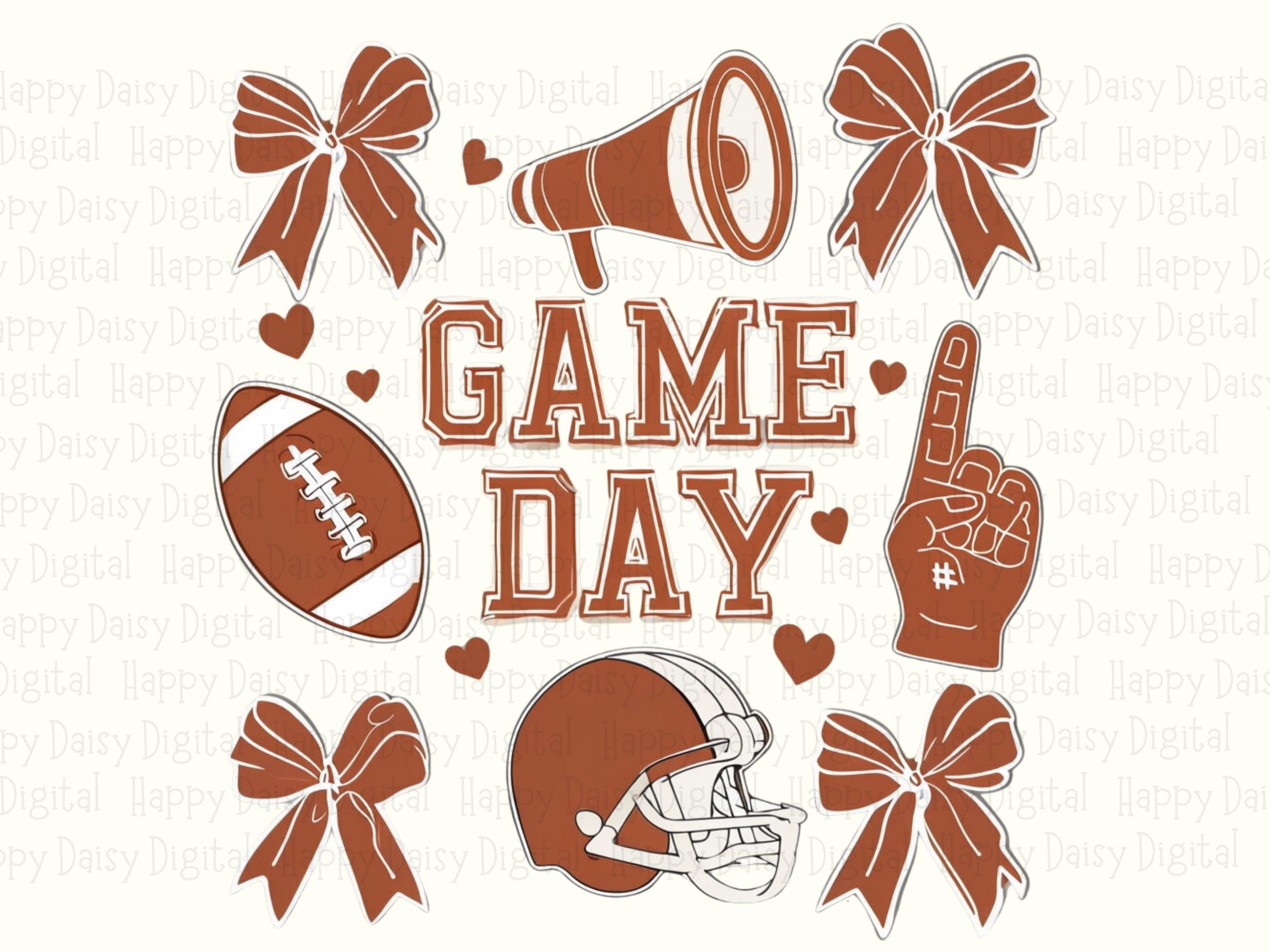 Game Day PNG Game Day Bow Design Football Icon Accent Commercial Use POD - Image 2