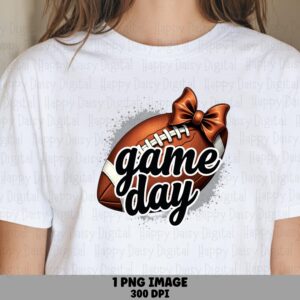 Game Day PNG Game Day Football Bow Bow Accent Design Commercial Use POD