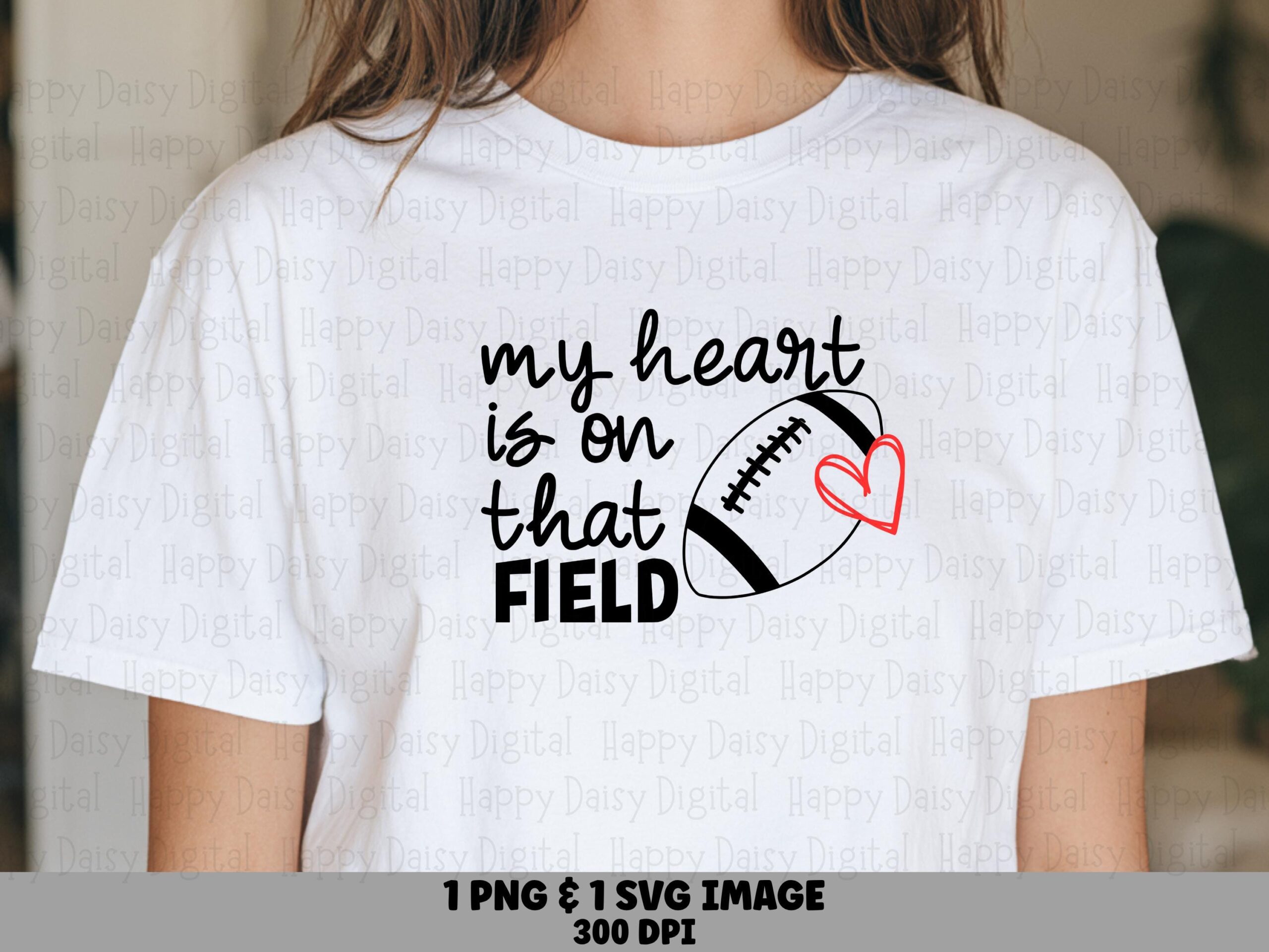My Heart Is On That Field SVG PNG Heart Is On That Field Heart Football Icon Cricut Silhouette Canva Commercial Use POD