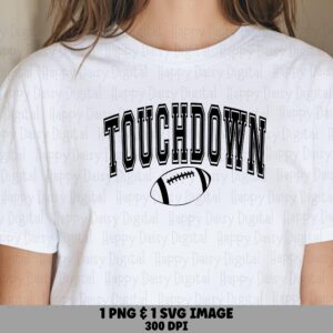 Touchdown SVG PNG Touchdown Simple Design Football Icon Design Cricut Silhouette Canva Commercial Use POD
