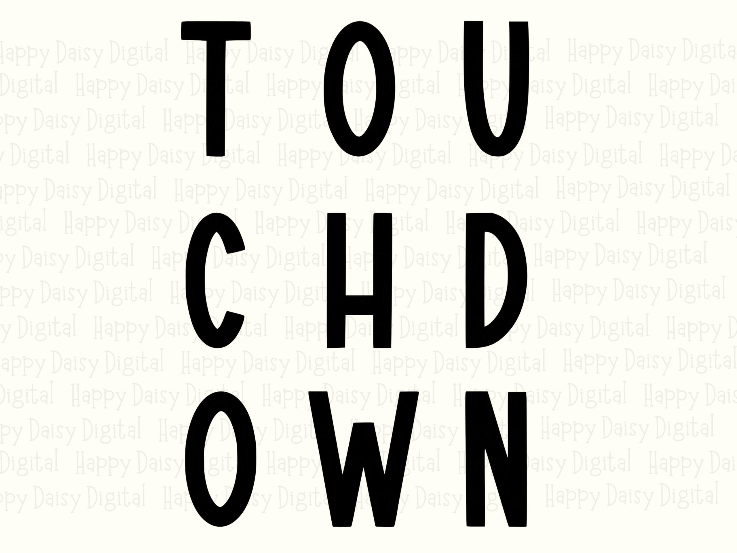 Touchdown SVG PNG Touchdown Stacked Design Vertical Letter Design Cricut Silhouette Canva Commercial Use POD - Image 2