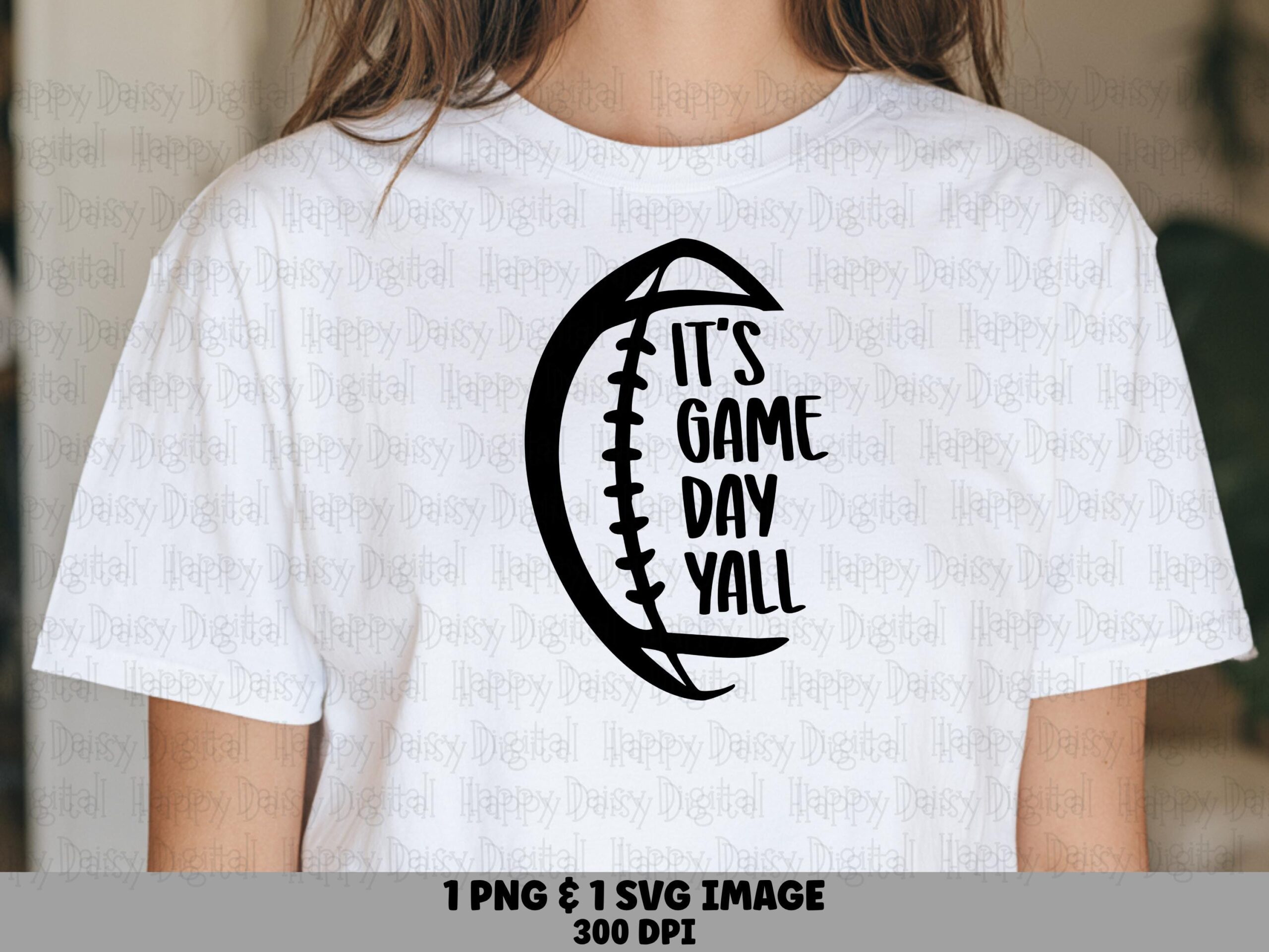 It's Game Day Y'all SVG PNG Game Day Yall Badge Circle Badge Design Cricut Silhouette Canva Commercial Use POD