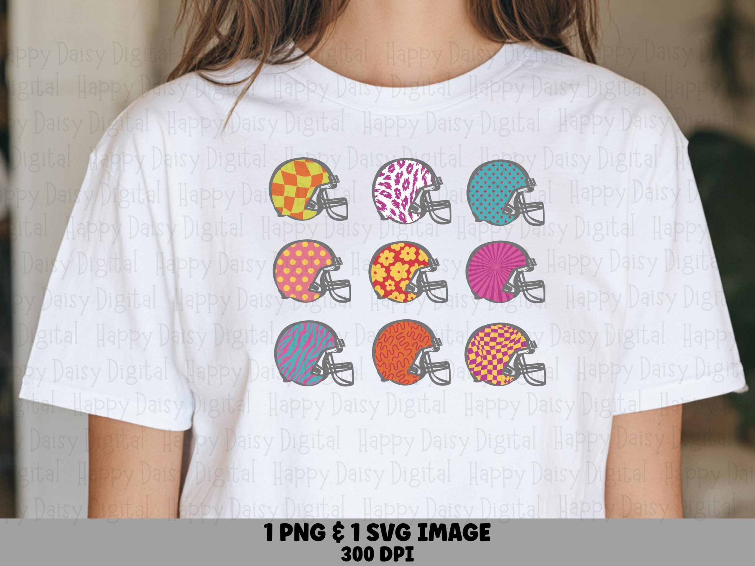 Football Helmet Grid SVG PNG ColorfulHelmet Grid Helmet Pattern Design Cricut Silhouette Canva Commercial Use POD