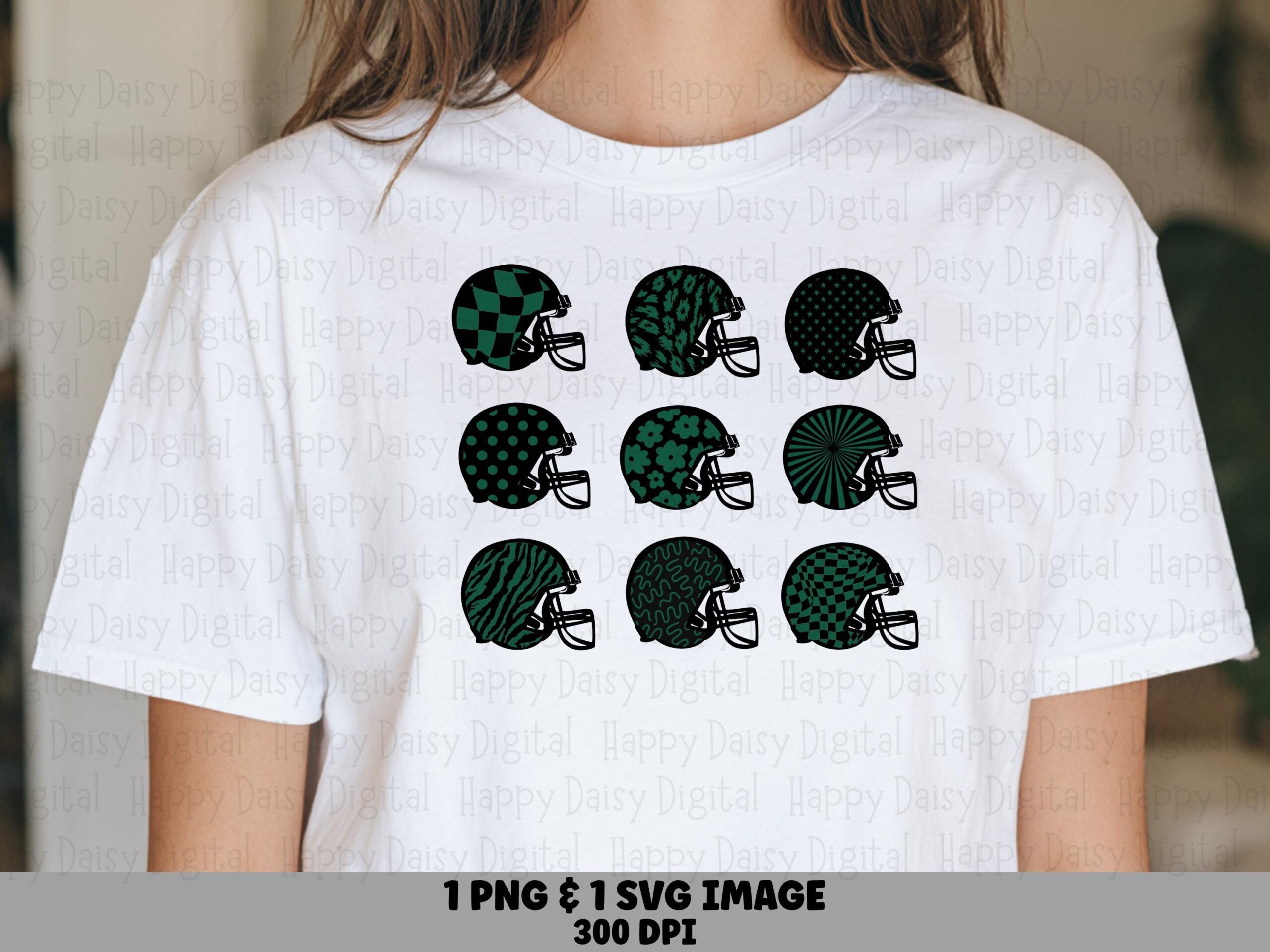 Football Helmet Grid SVG PNG Black & Green Helmet Grid Helmet Pattern Design Cricut Silhouette Canva Commercial Use POD
