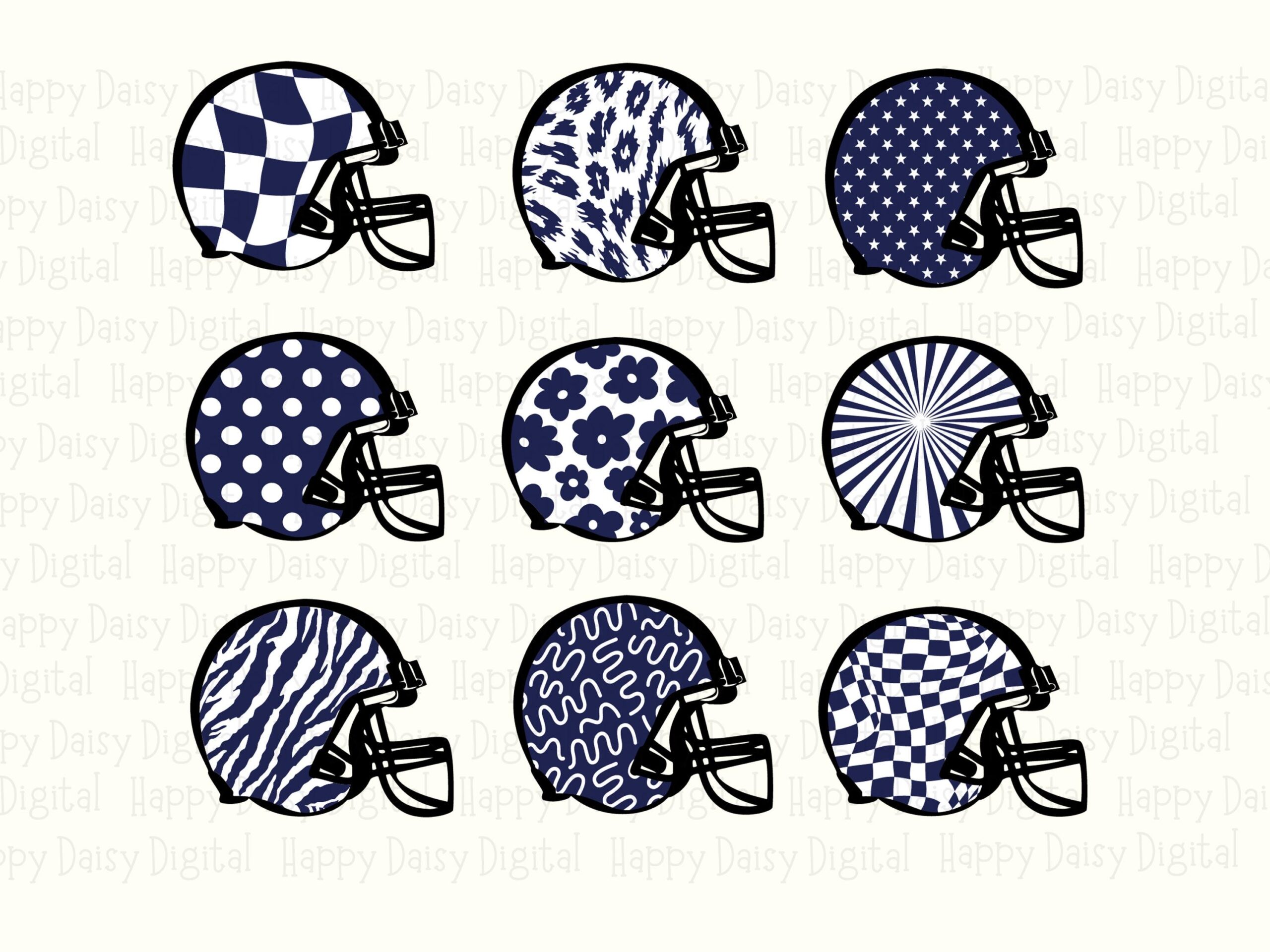 Football Helmet Grid SVG PNG Navy Blue and White Helmet Grid Helmet Pattern Design Cricut Silhouette Canva Commercial Use POD - Image 2