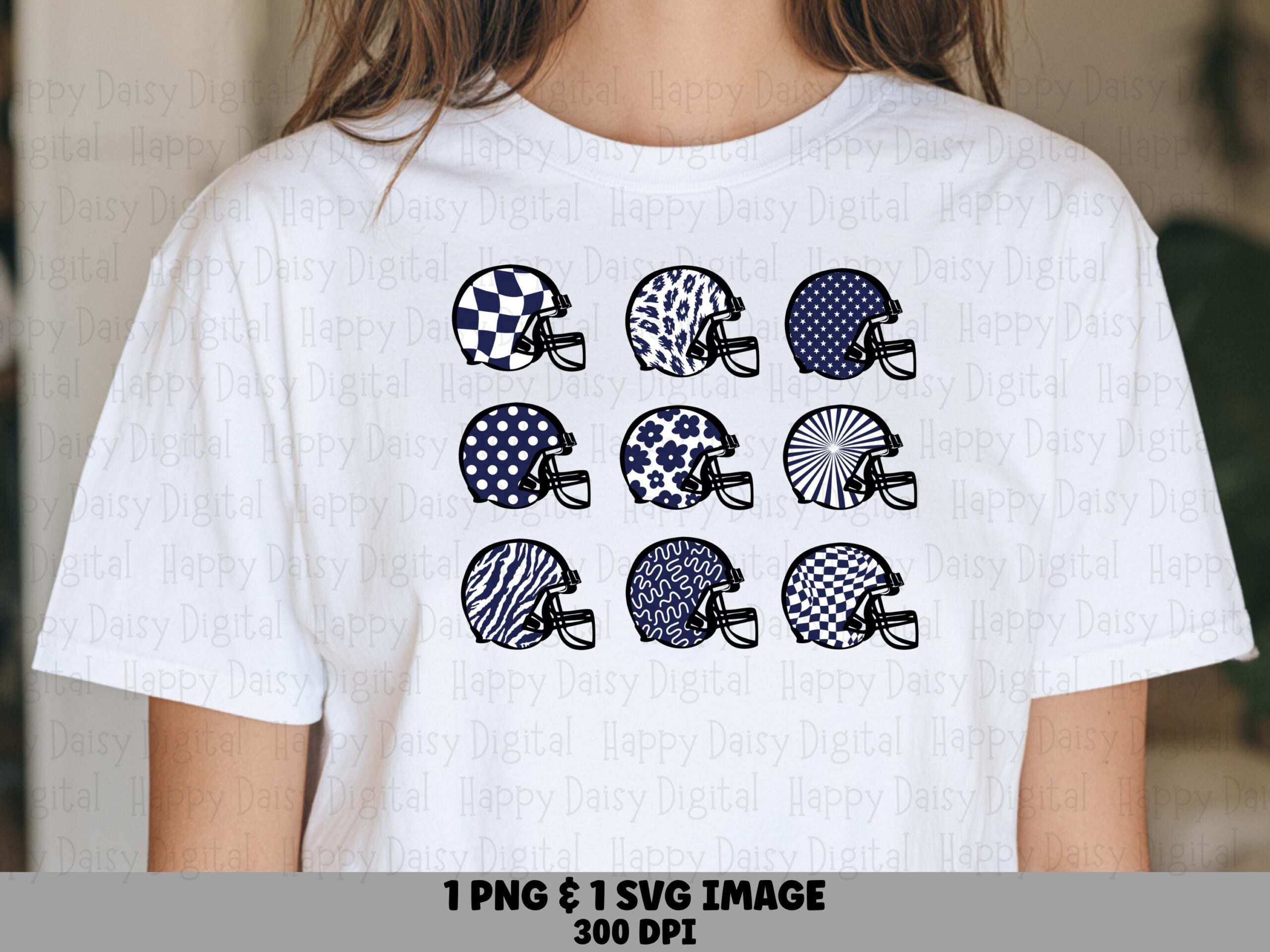 Football Helmet Grid SVG PNG Navy Blue and White Helmet Grid Helmet Pattern Design Cricut Silhouette Canva Commercial Use POD