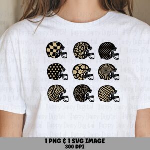 Football Helmet Grid SVG PNG Tan and Black Helmet Grid Helmet Pattern Design Cricut Silhouette Canva Commercial Use POD