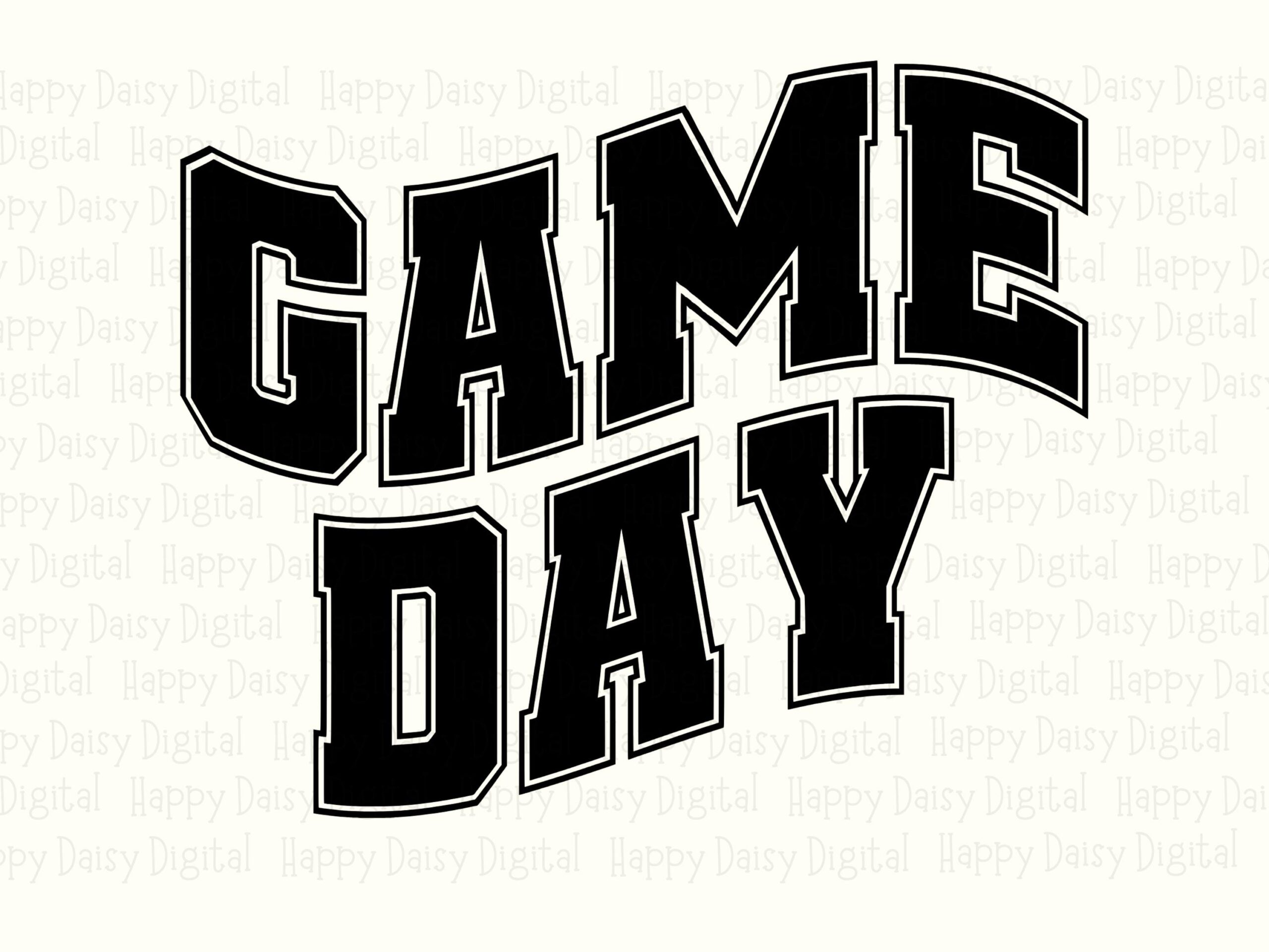 Game Day SVG PNG Game Day Bold Block Bold Block Text Cricut Silhouette Canva Commercial Use POD - Image 2
