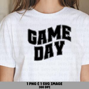 Game Day SVG PNG Game Day Bold Block Bold Block Text Cricut Silhouette Canva Commercial Use POD
