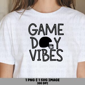 Game Day Vibes SVG PNG Game Day Vibes Helmet Helmet Icon Design Cricut Silhouette Canva Commercial Use POD