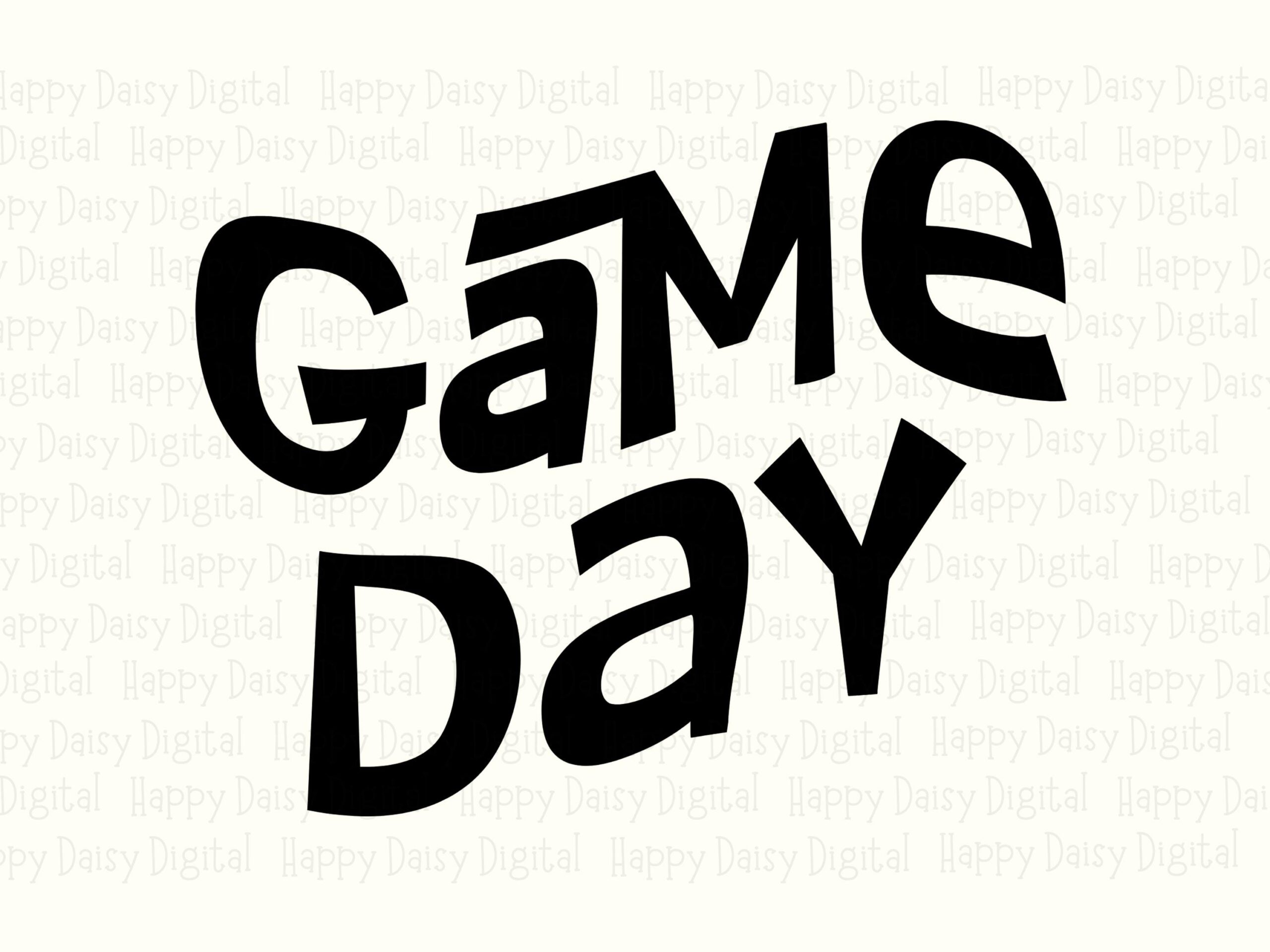 Game Day SVG PNG Game Day Cursive Design Script Text Design Cricut Silhouette Canva Commercial Use POD - Image 2