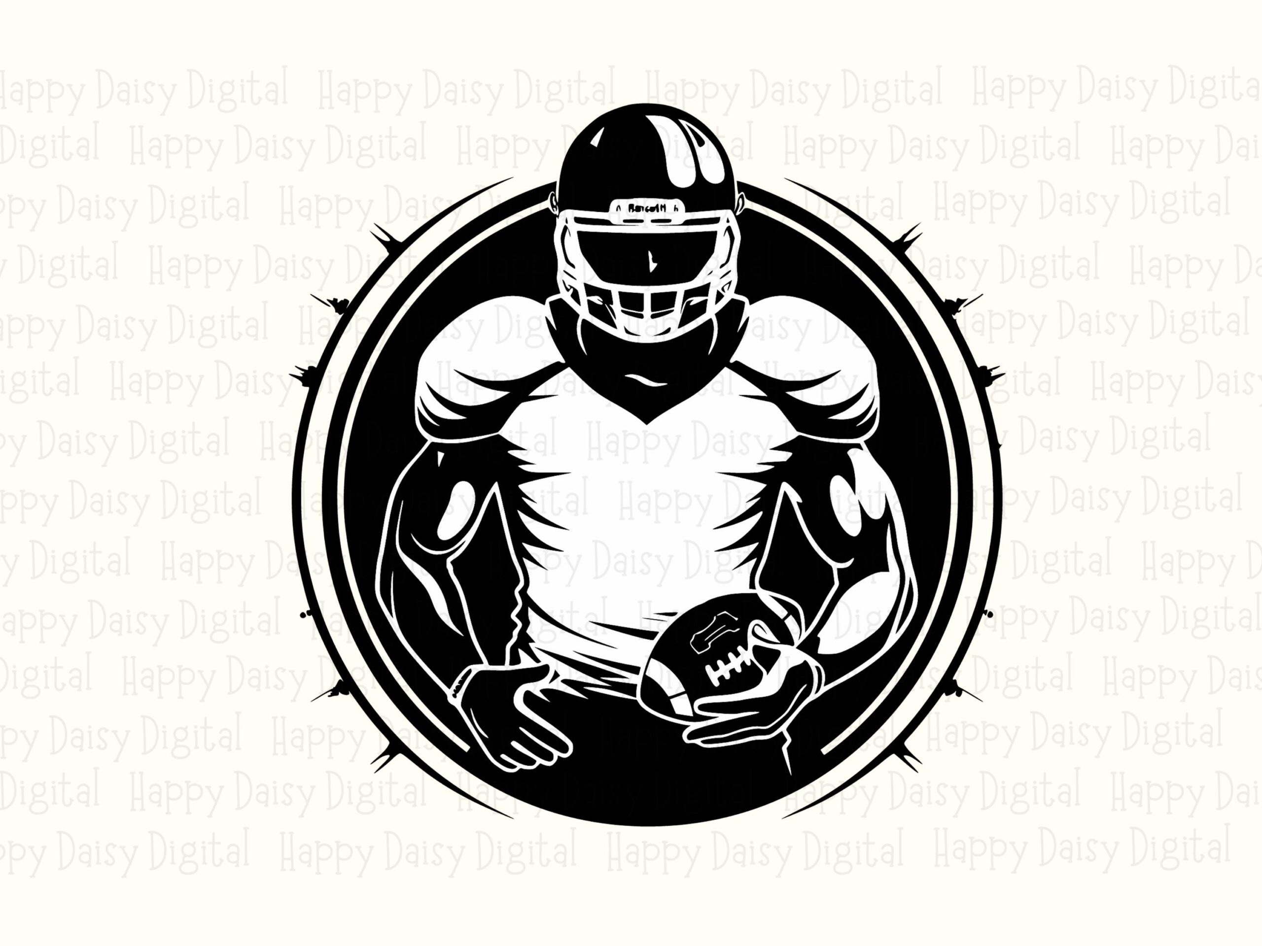 Football Player Silhouette SVG PNG Football Player Silhouette Player Icon Design Cricut Silhouette Canva Commercial Use POD - Image 2