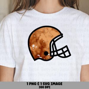 Football Helmet SVG PNG Orange Brown Helmet Detailed Helmet Illustration Cricut Silhouette Canva Commercial Use POD