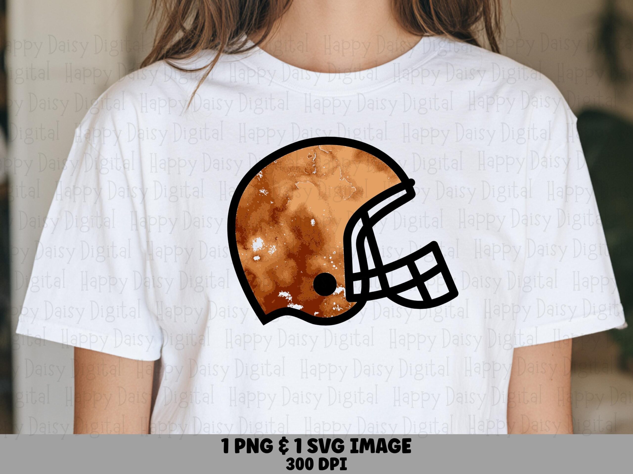 Football Helmet SVG PNG Orange Brown Helmet Detailed Helmet Illustration Cricut Silhouette Canva Commercial Use POD