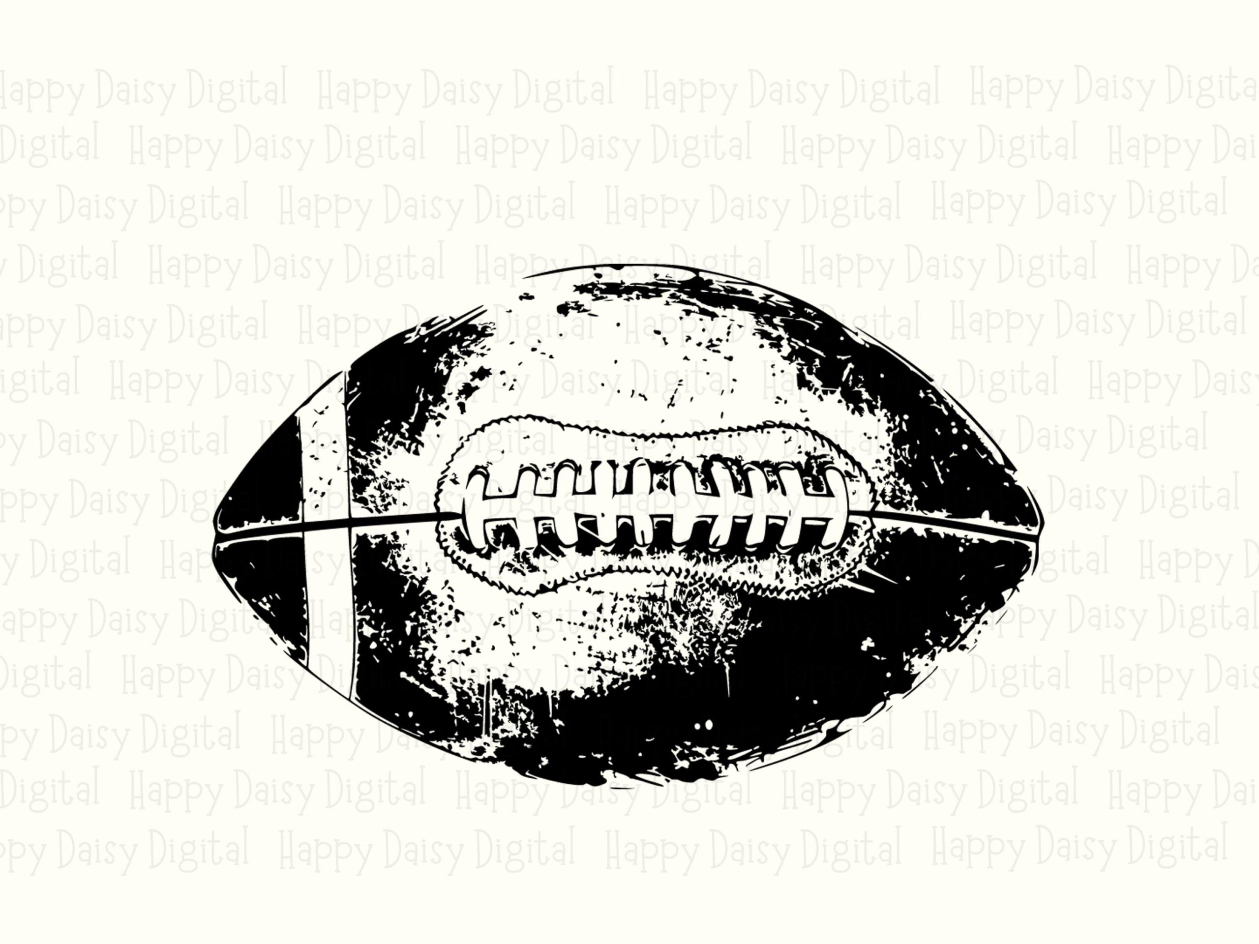 Football Illustration SVG PNG Black Football Illustration Detailed Ball Illustration Cricut Silhouette Canva Commercial Use POD - Image 2