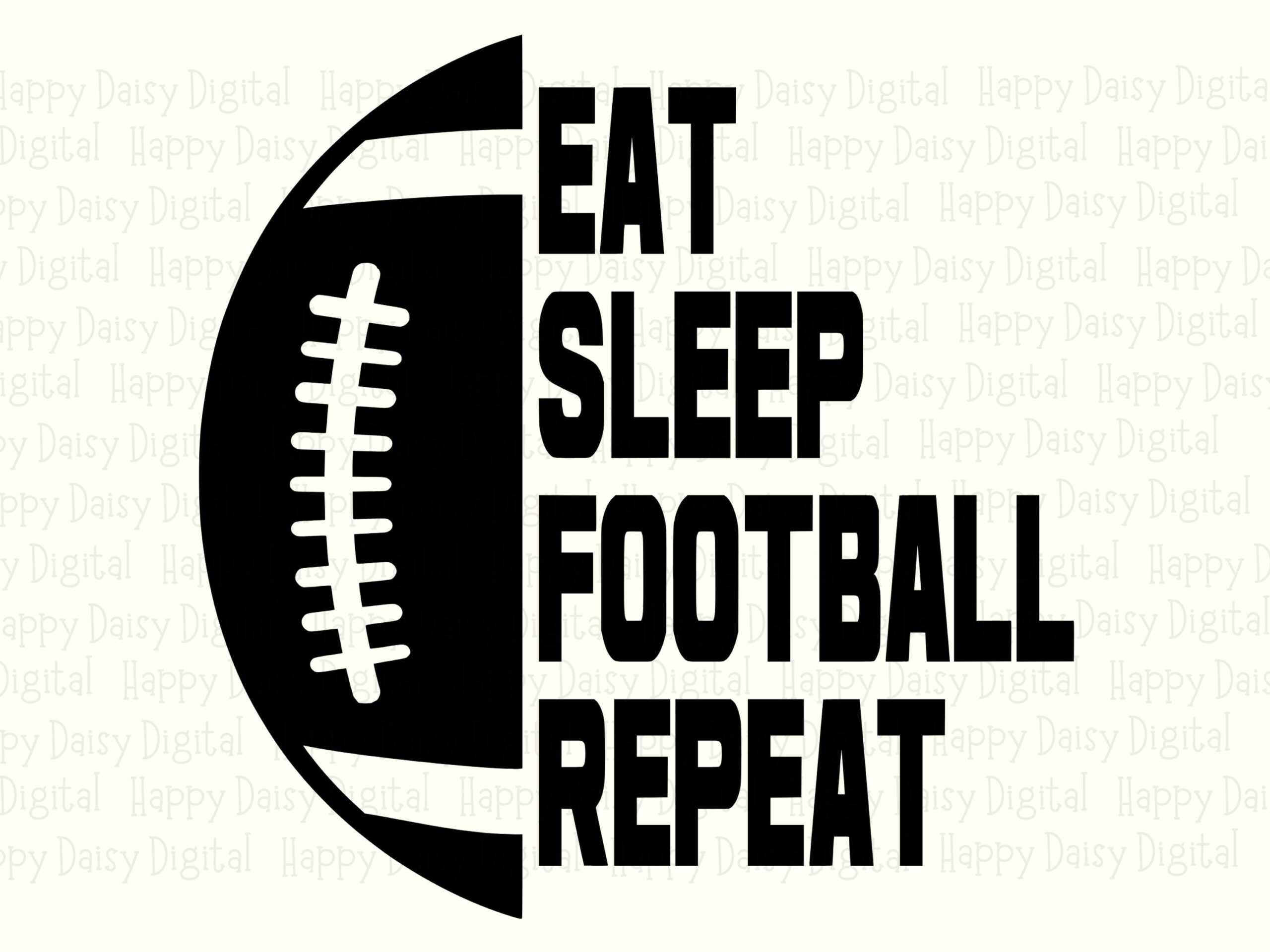 Eat Sleep Football Repeat SVG PNG Eat Sleep Football Repeat Football Icon Design Cricut Silhouette Canva Commercial Use POD - Image 2