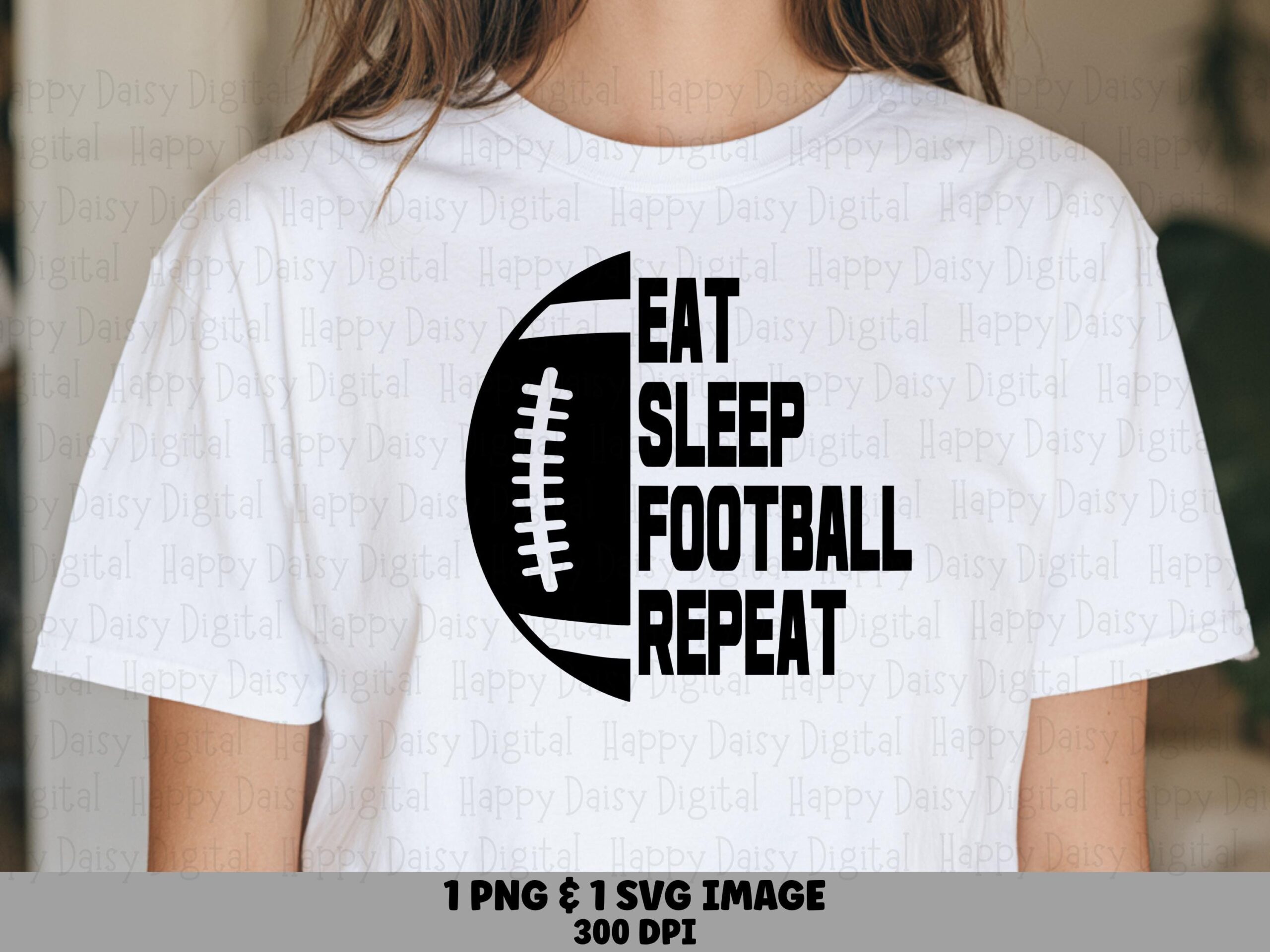 Eat Sleep Football Repeat SVG PNG Eat Sleep Football Repeat Football Icon Design Cricut Silhouette Canva Commercial Use POD